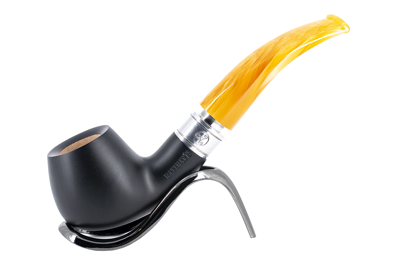 Rattrays Monarch Black 9mm Briar Smoking Pipe - Shape 4
