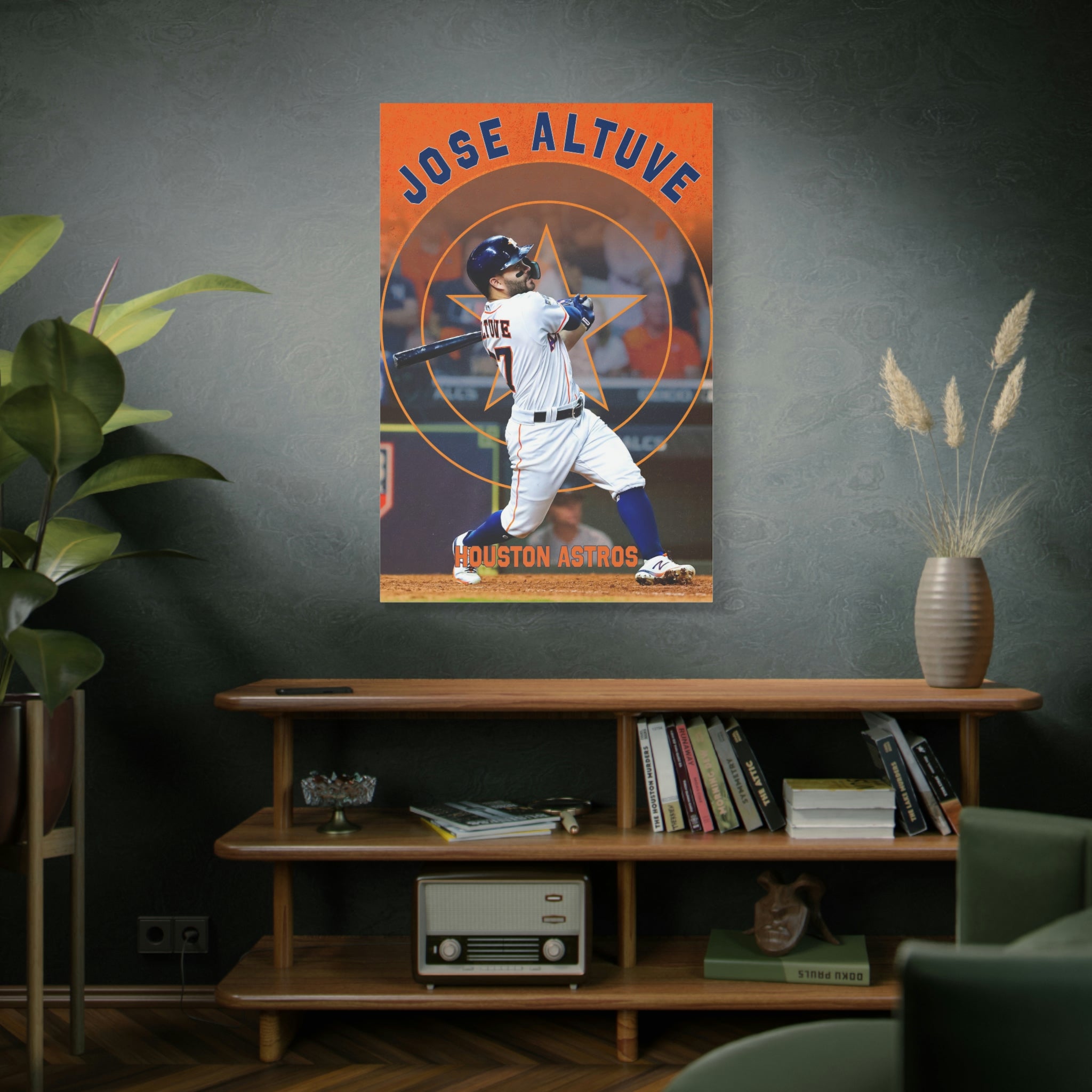 Jose Altuve Houston Astros Home Run Swing Premium Wall Art Canvas Wrap