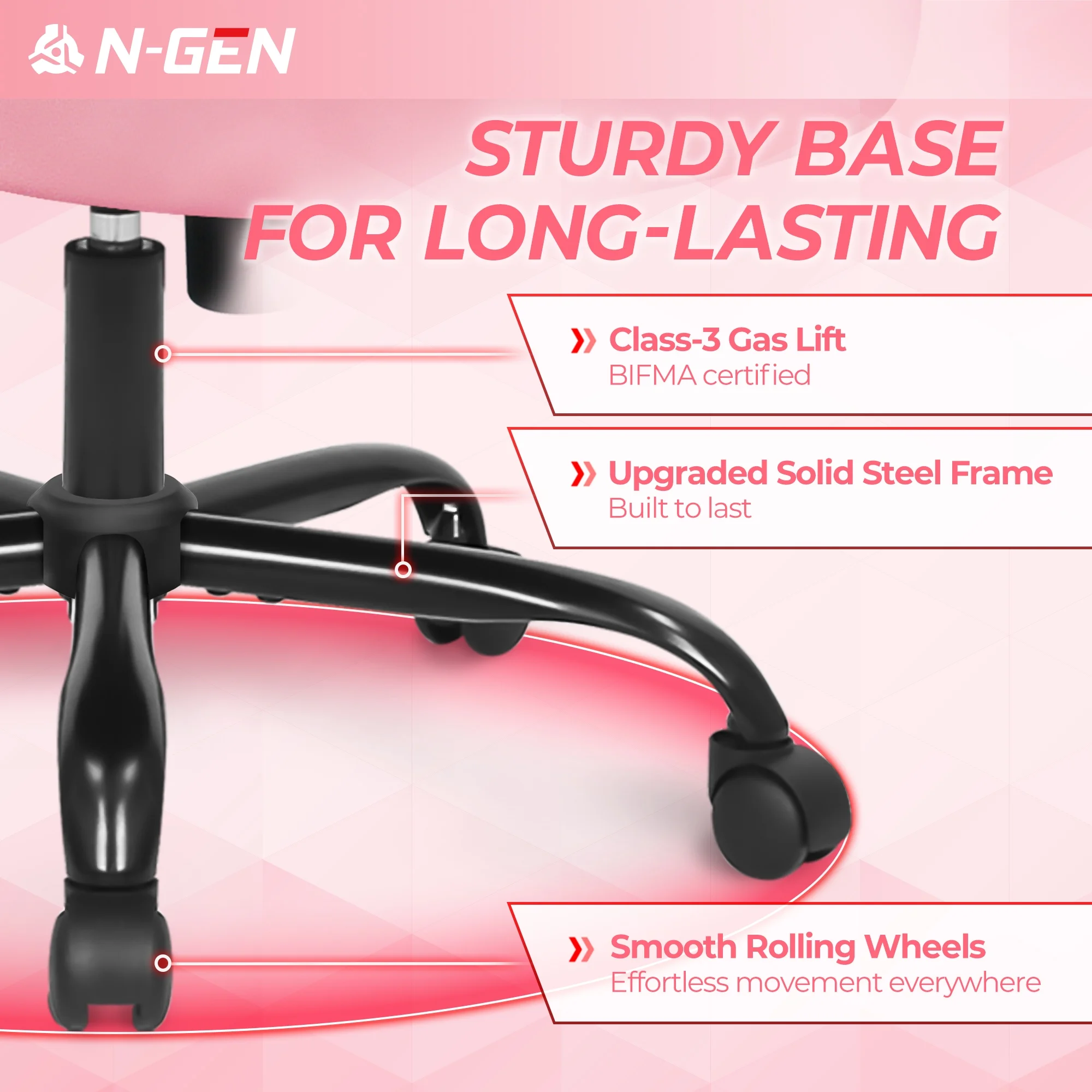 N-GEN Red Gaming Chair, Flip-up Armrest Computer Chair Ergonomic Office Chair PU Leather Desk Chair Executive Adjustable Swivel Task Chair