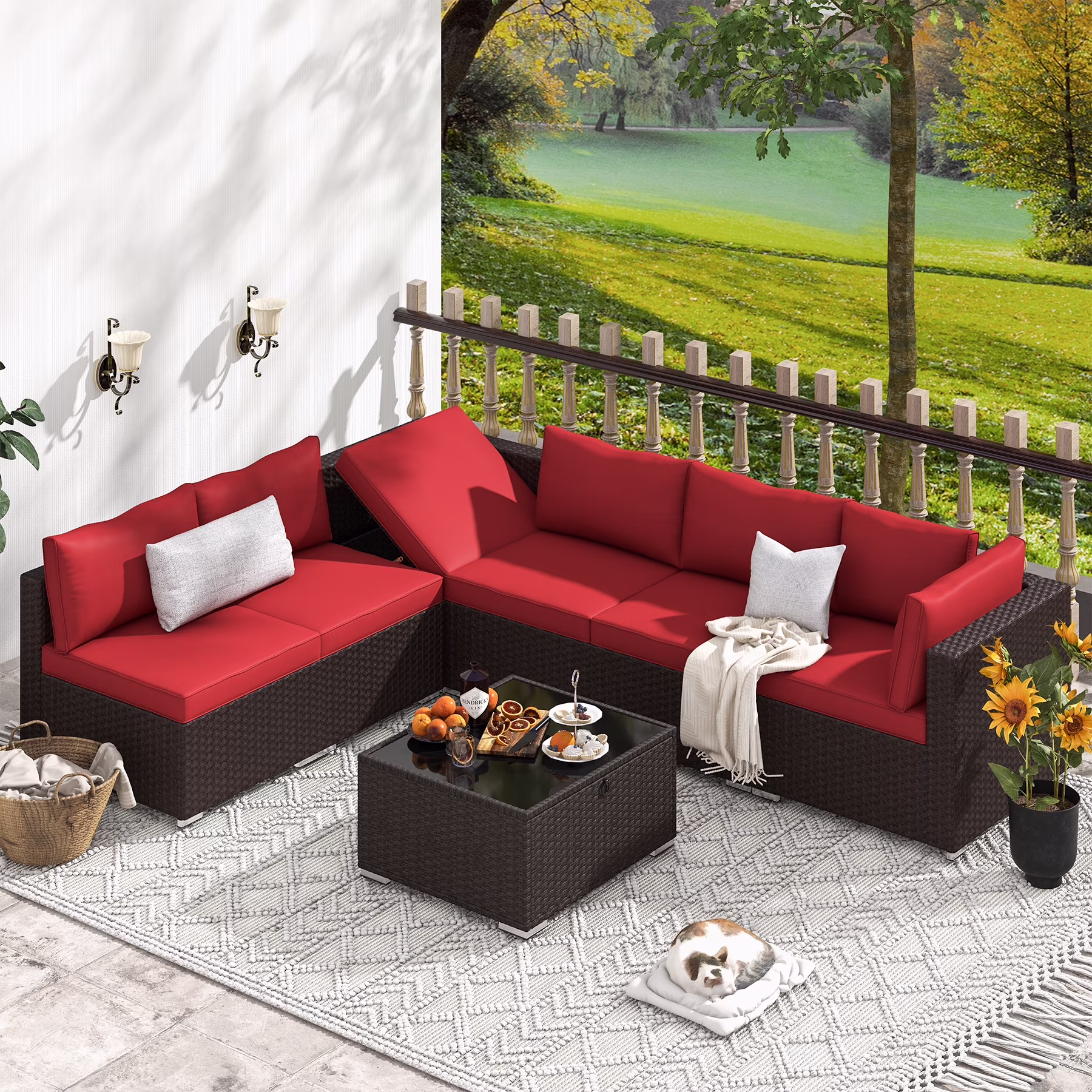 HOMREST 7 Pieces Outdoor Patio Furniture Set with 44