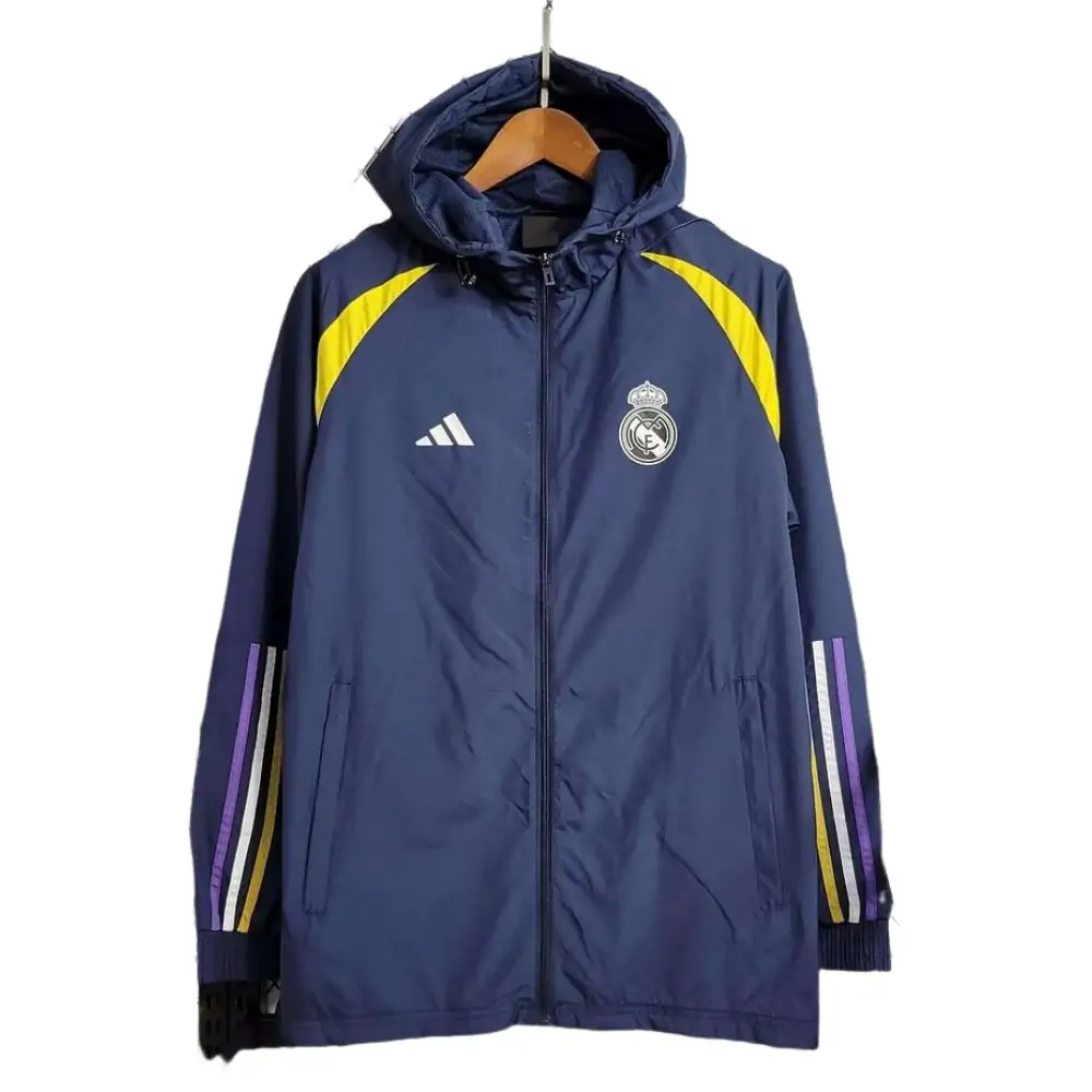 2023 Real Madrid Windbreaker Navy Blue Windbreaker 1:1 Thailand Quality