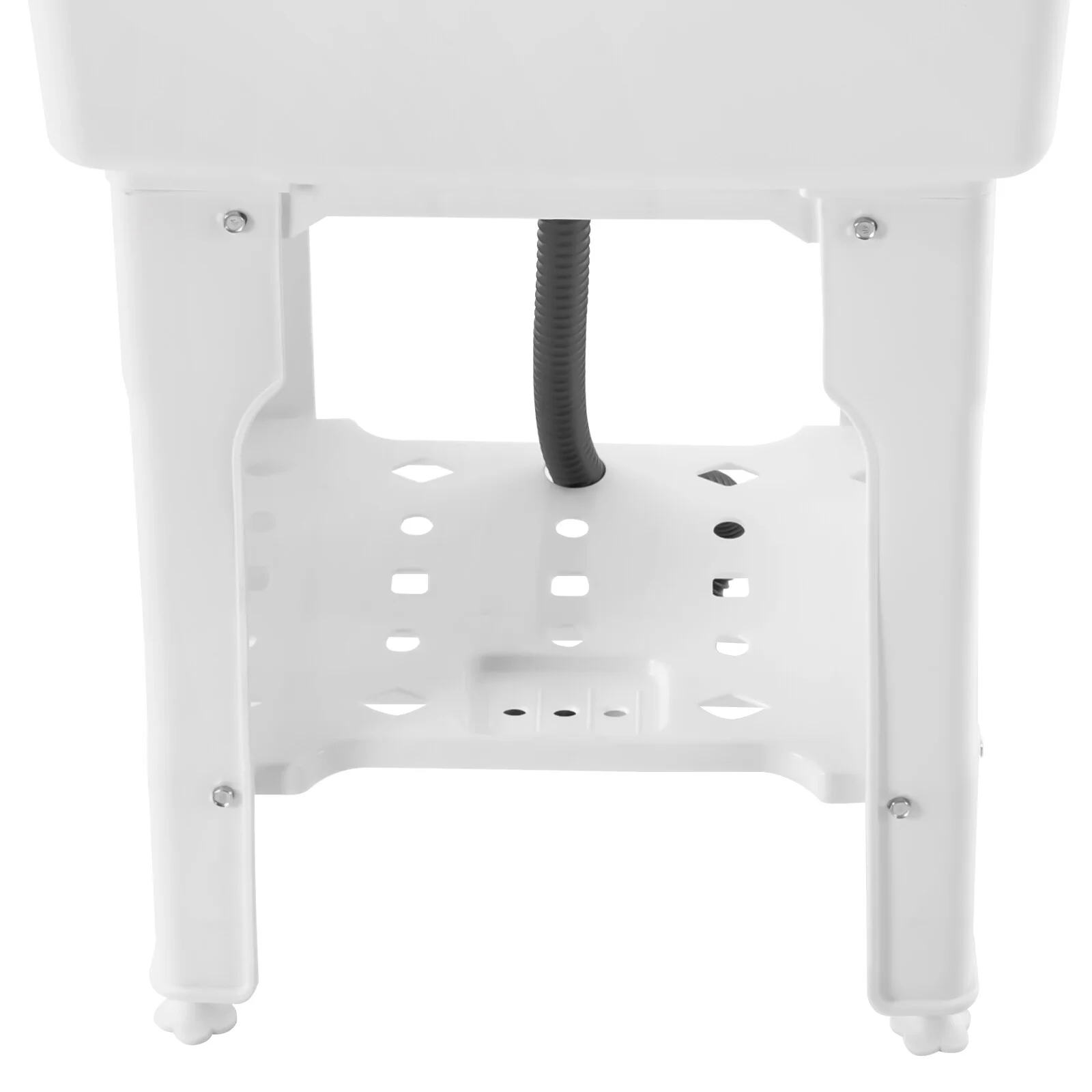 Freestanding Laundry Sink Plastic Basin Tub Utility Wash Bowl with Hot&Cold Faucet/Washboard for Sundry Rooms
