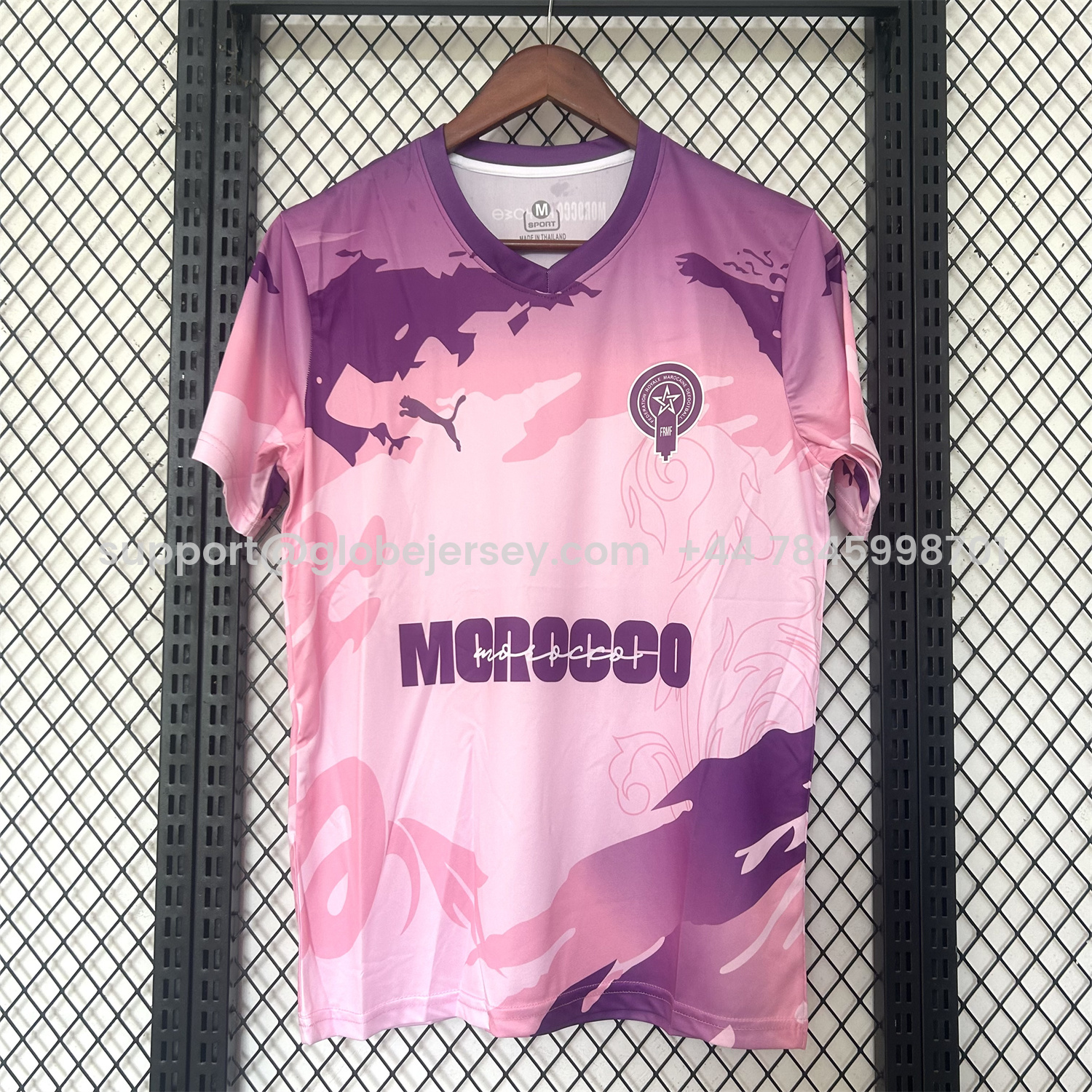Morocco 25-26 Purple Pattern Pink Training Jersey - Fans Version