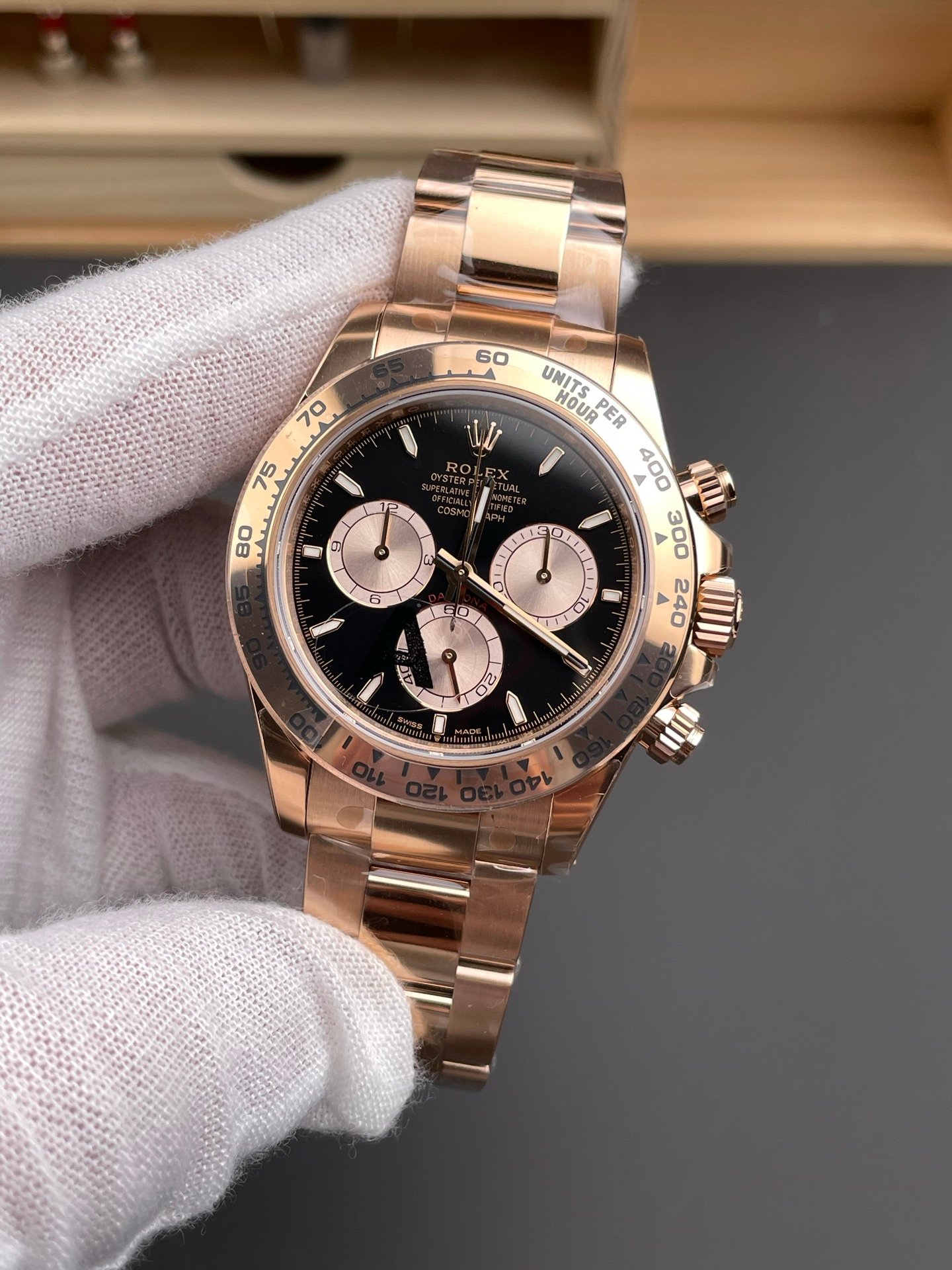 Rolex Daytona Full Rose Gold Black Gold
