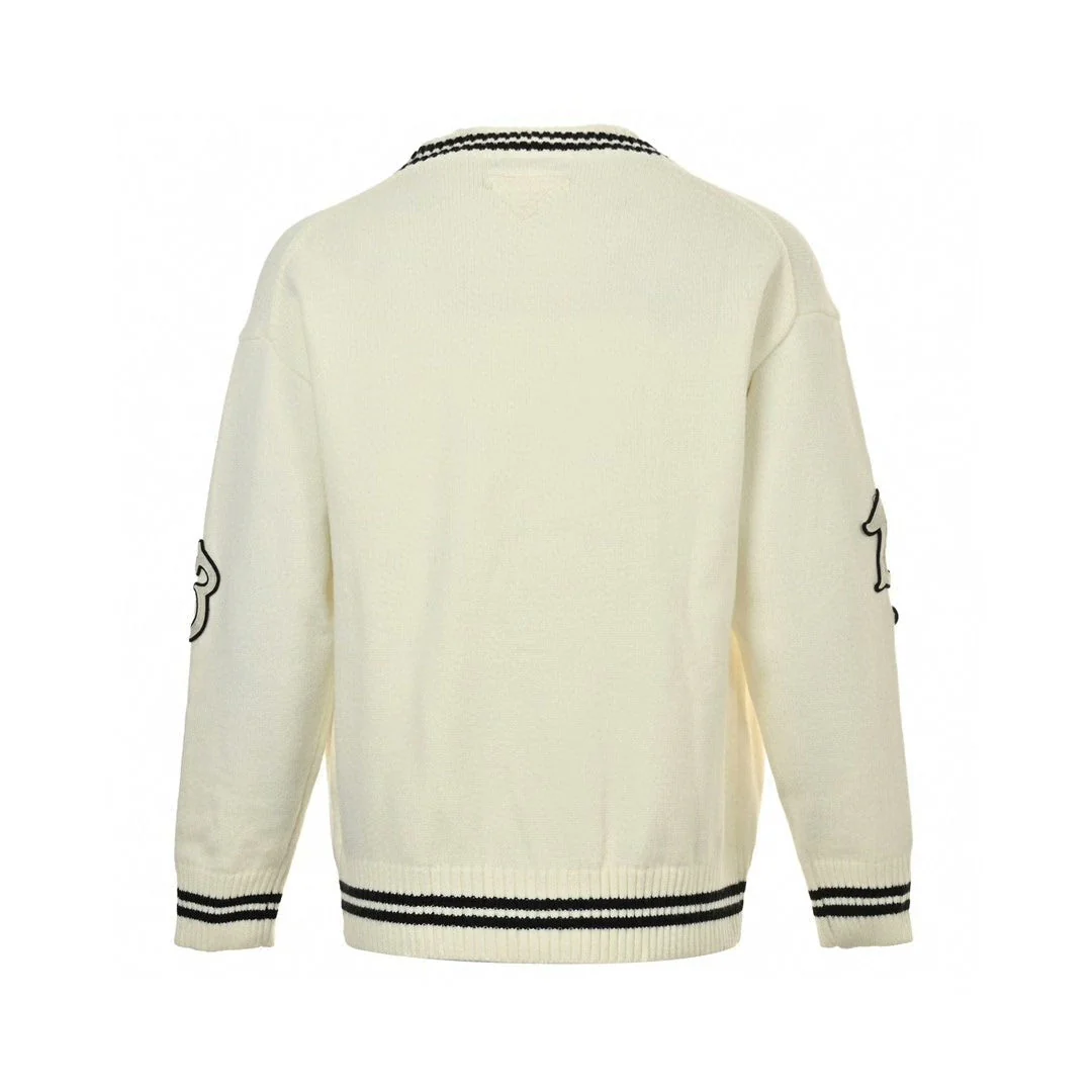 Applique Preppy Cardigan Sweater