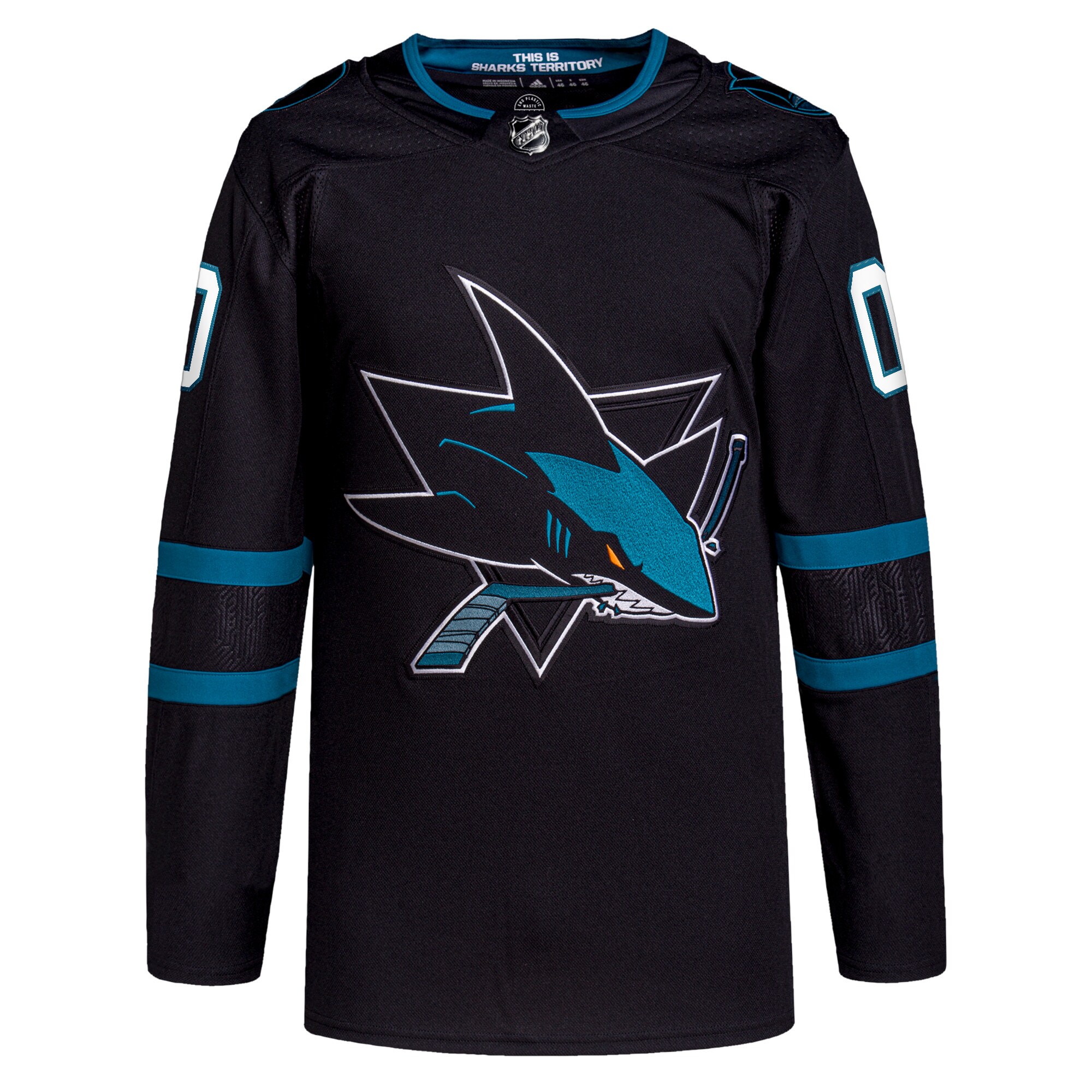 San Jose Sharks   Alternate  Primegreen  Custom Jersey – Black