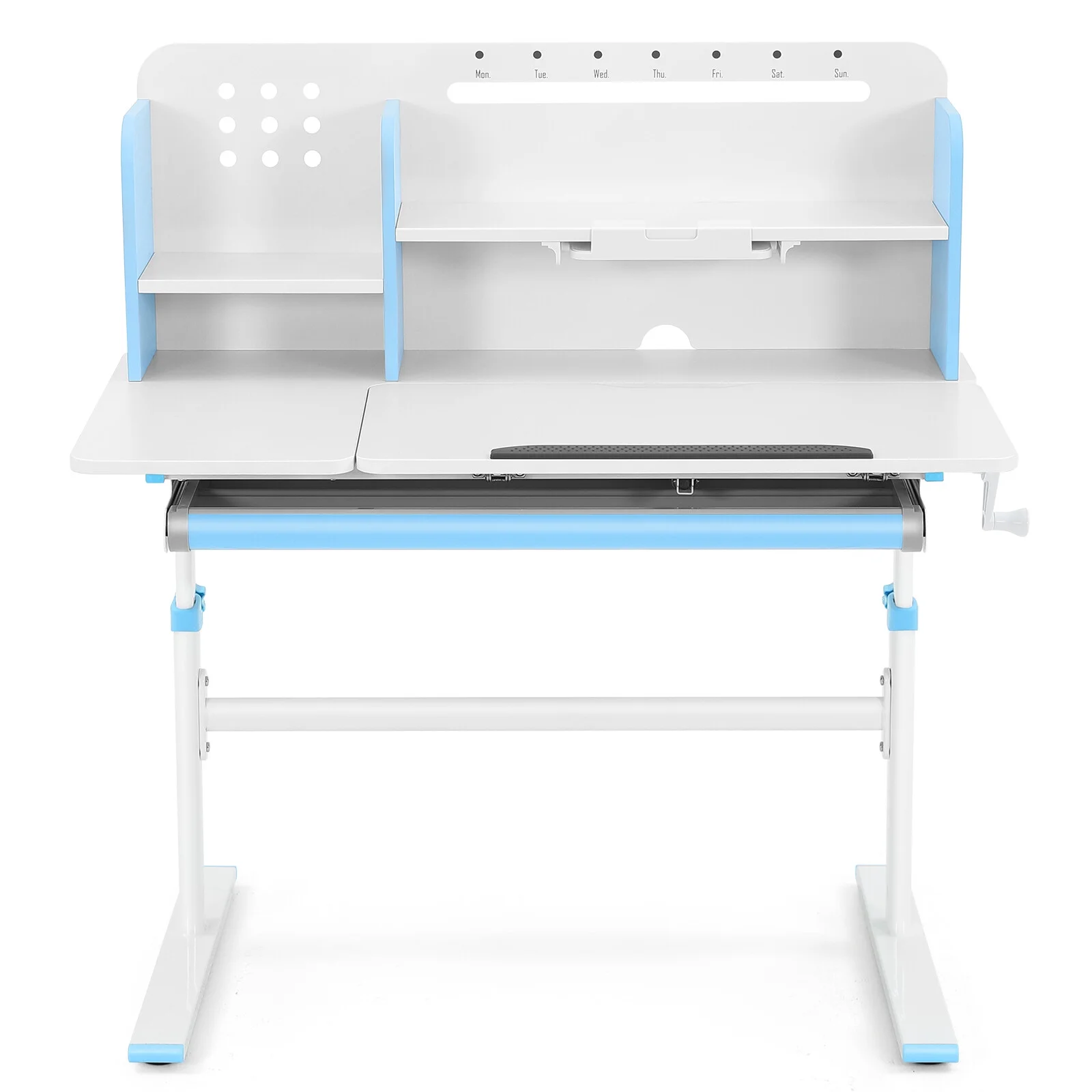 Adjustable Height Ergonomic Kids Study Desk & Chair Set Children Students Drafting Table Home School with Shelf,Drawer(Gray)