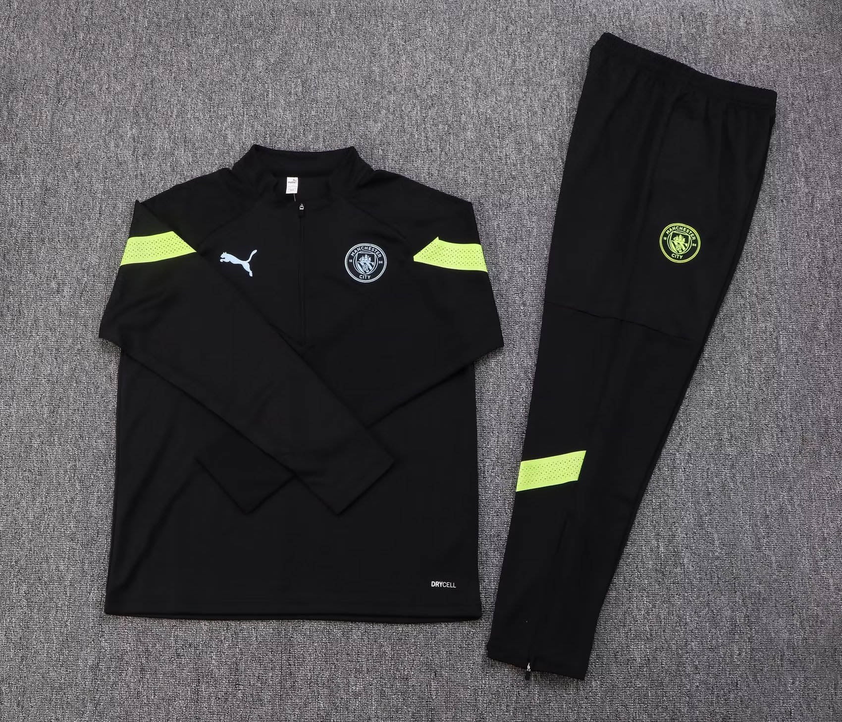 2022/2023 Manchester City Half-Pull Training Suit Black Football Shirt 1:1 Thai Quality