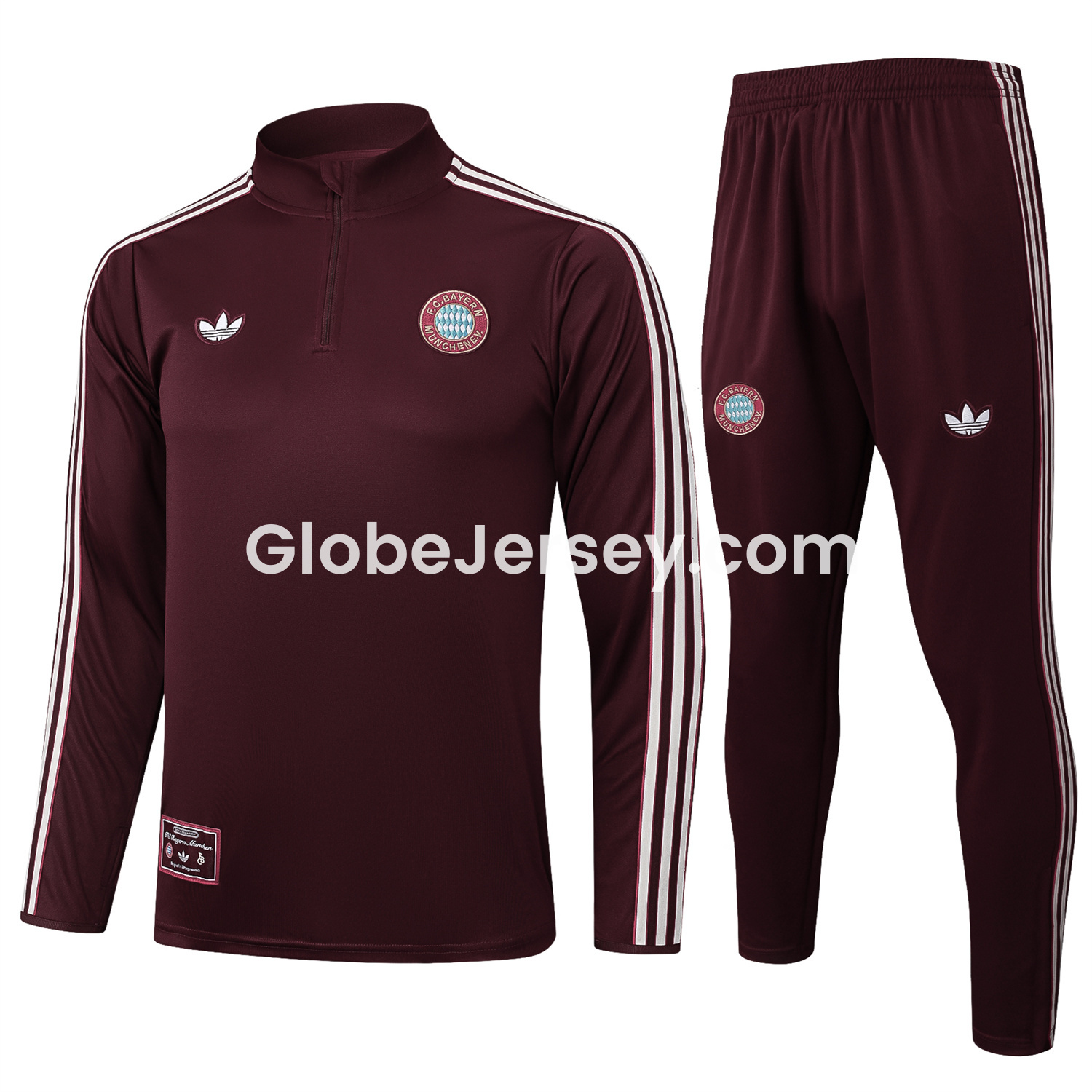 Bayern Munich 25-26 Throwback Trefoil Long Sleeves Training Set - Deep Red