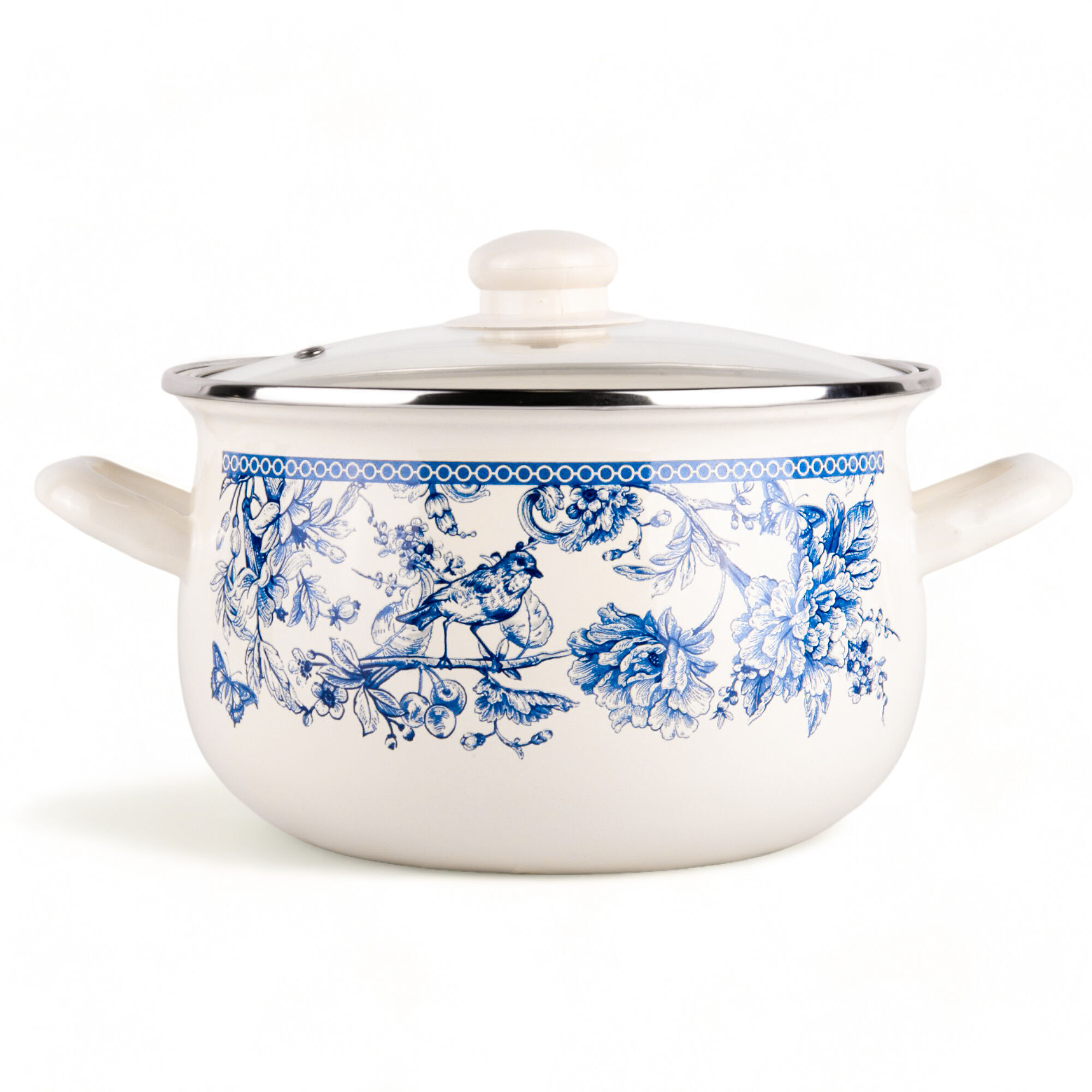 STPgoods Enameled Aluminum Belly Deep Stock Pot with Lid Set of 2 Vegetable Garden Cooking Pot Set 2.2 Qt 4 Qt 5.05 Qt and 6.55 Qt Enamel Soup Pots
