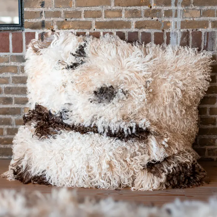 Curly Sheepskin Cushion | Austrian Mountain Wool | 80x80 cm