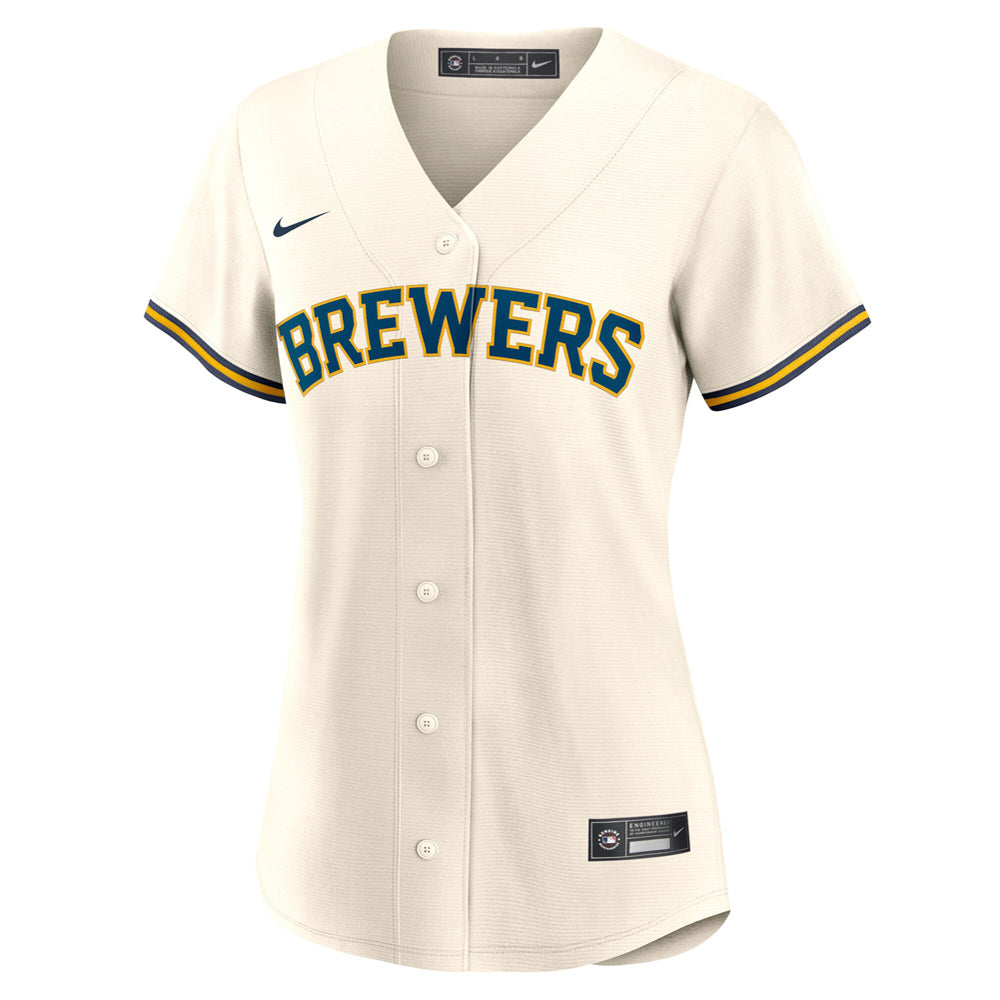 Women's Milwaukee Brewers Christian Yelich Home Player Jersey - Cream