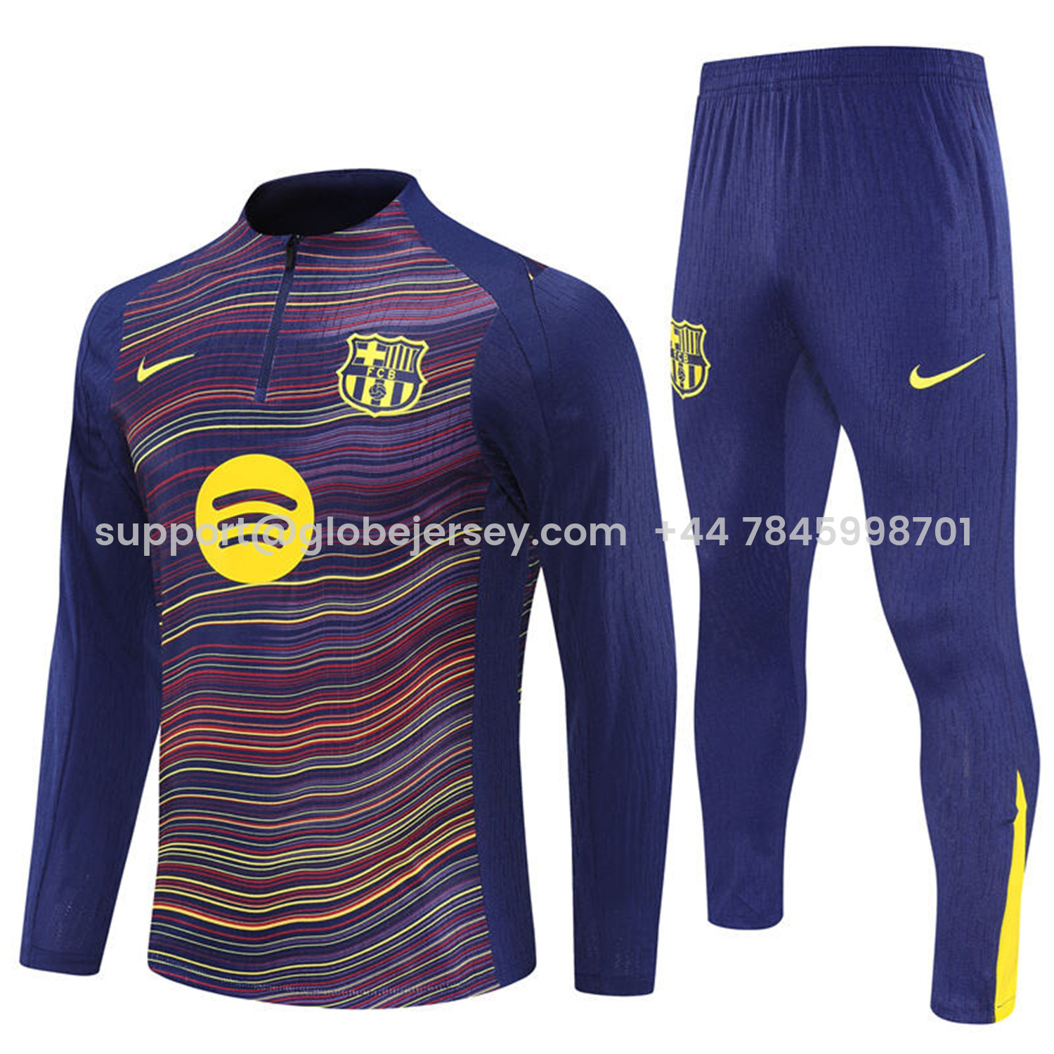 Barcelona 25-26 Long Sleeve Training Set - Purple Camouflage Top & Blue Pants