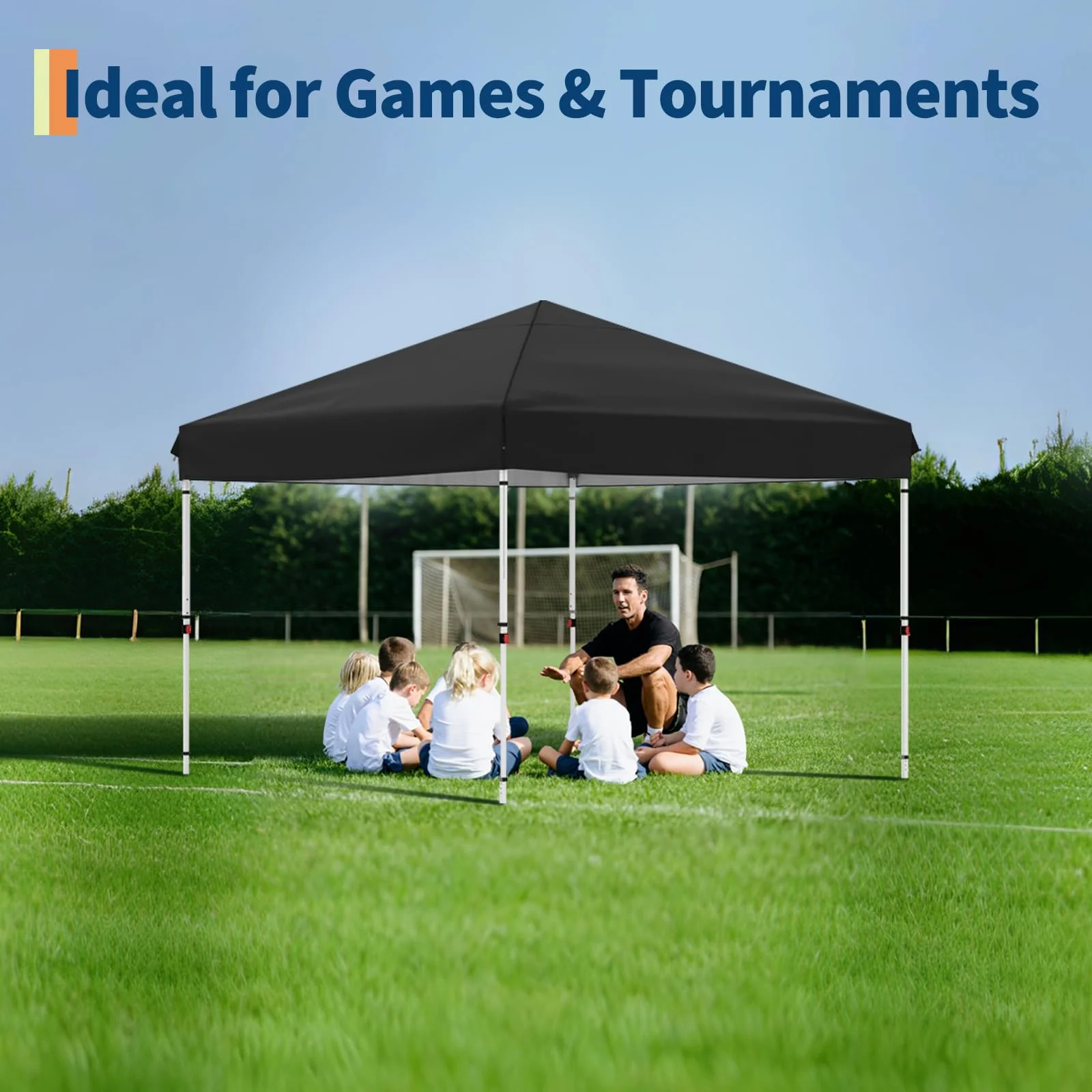 Amkui 10x10 Straight Leg Pop Up Canopy Tents for Camping, Quick Set up Portable Folding Shelter, Instant Outdoor Sports Backyard/Beach Tent,Sun Shade Gazebo for Events, Parties（with Side panel cloth）