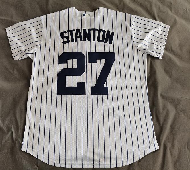 Men's New York Yankees Giancarlo Stanton #27 White Alternate Game Jersey