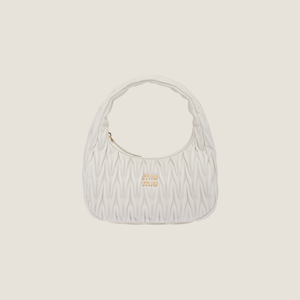Large wander matelassé nappa leather hobo bag