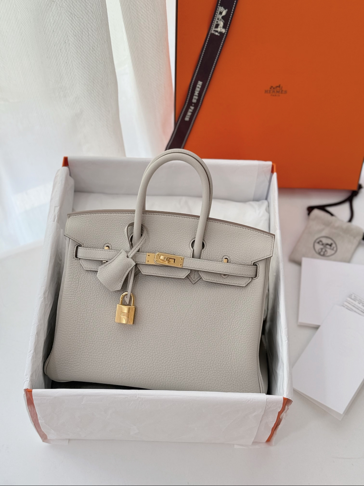 Hermès Birkin 25-30 Glacier White TOGO Custom