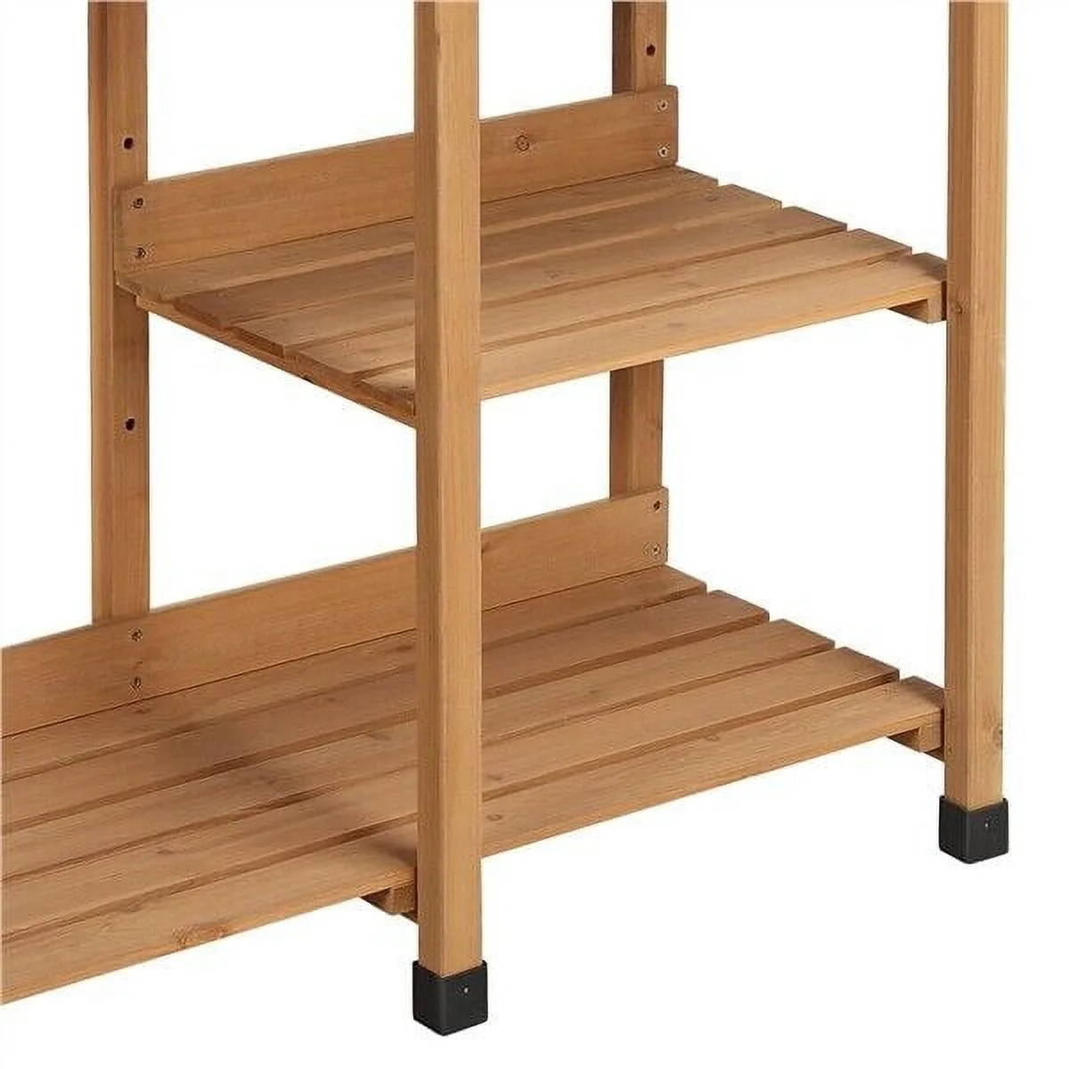 XYTREW Garden Potting Bench Table �C Outdoor Wooden Workstation for Gardening with Storage Shelves, Natural Fir Wood Planting Work Desk