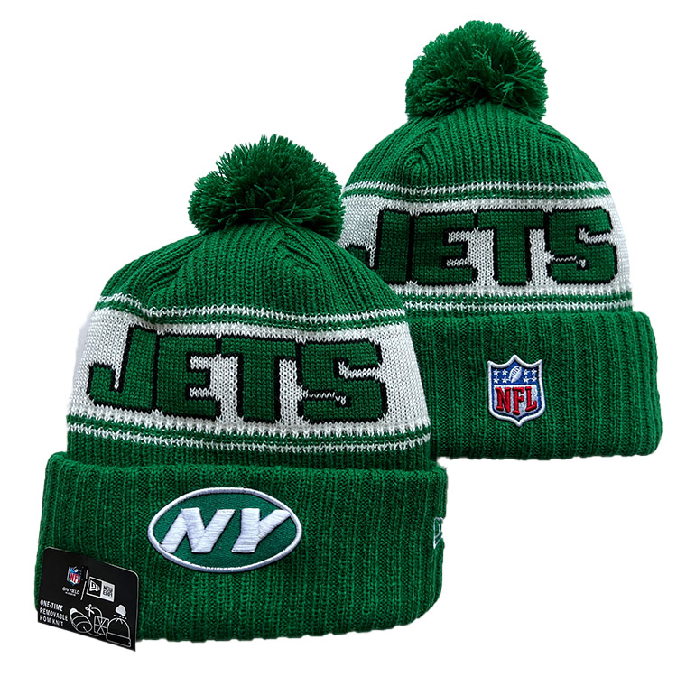 New York Jets New Era Cuffed Knit Hat with Pom