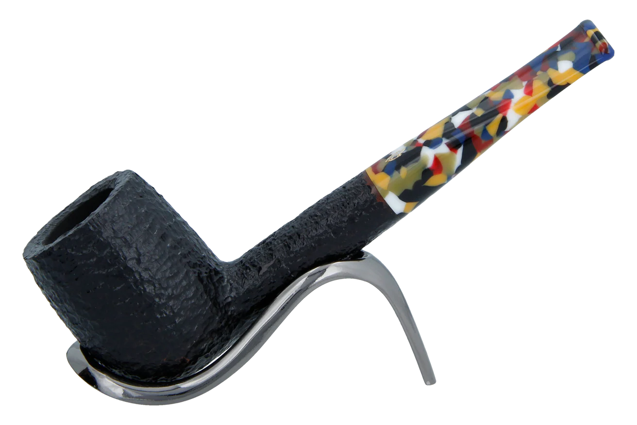 Savinelli Arlecchino Rusticated Black 111 - 6mm Briar Pipe