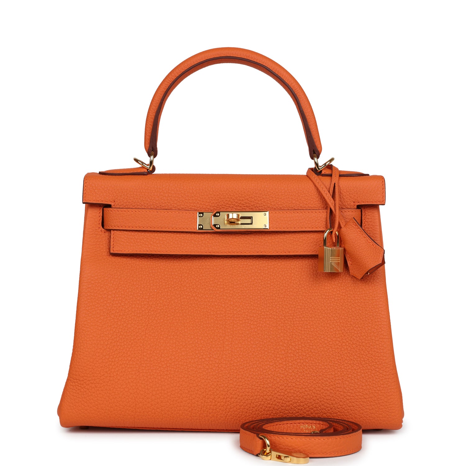 Kelly Retourne 28 Orange Togo Gold Hardware