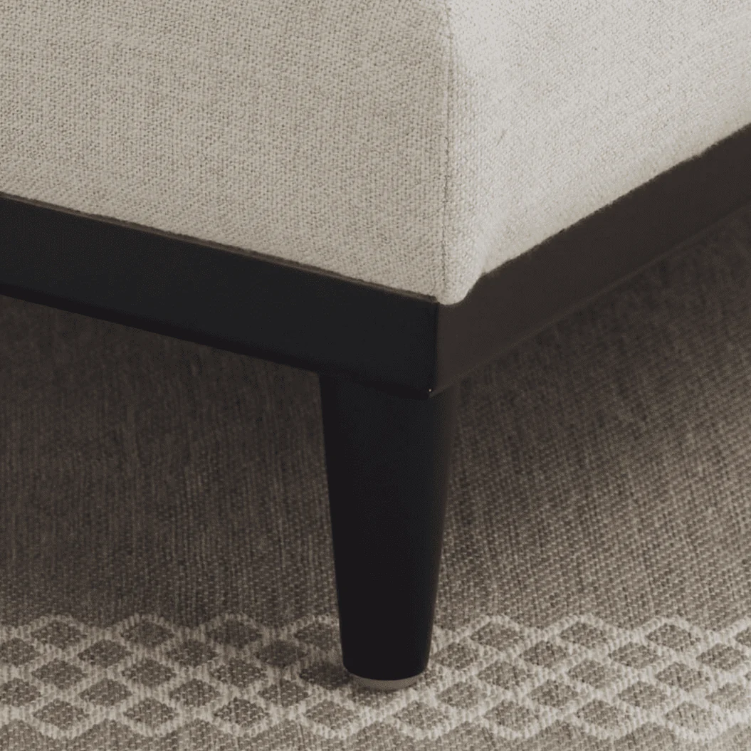 Better Homes & Gardens Springwood Square Wood Frame Ottoman, Charcoal Finish