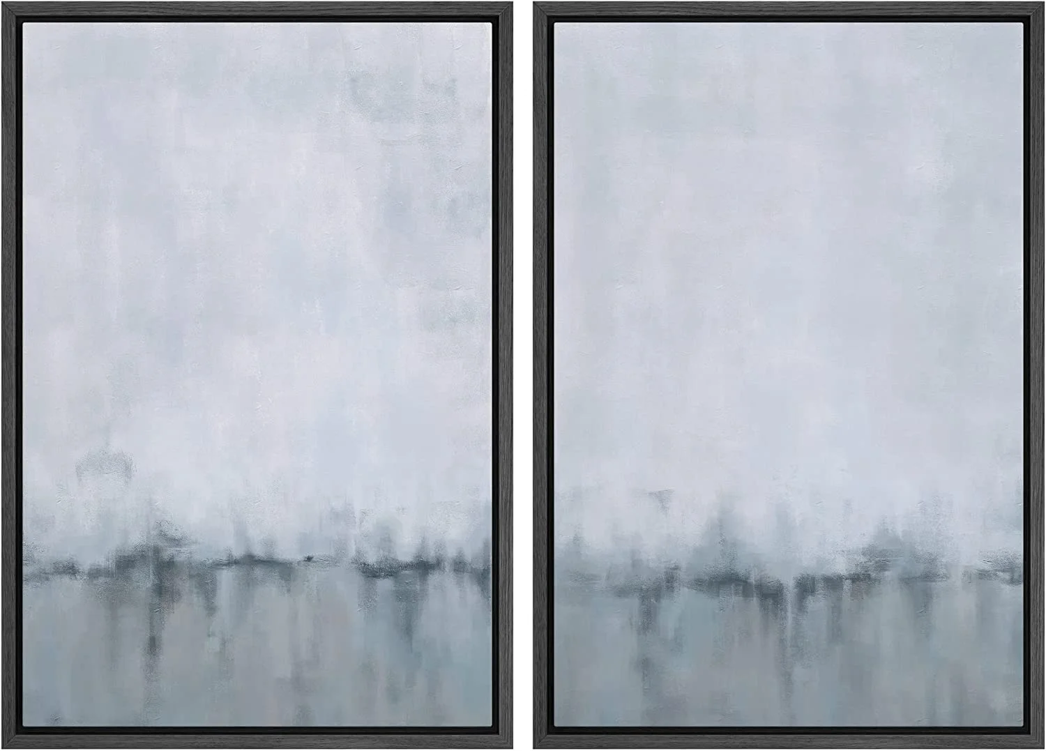 IDEA4WALL Framed Canvas Print Wall Art Set of 2 Watercolor Pastel Duotone Tan Landscape Abstract Modern Art Multicolor Contemporary Artwork for Bedroom, Office - 16