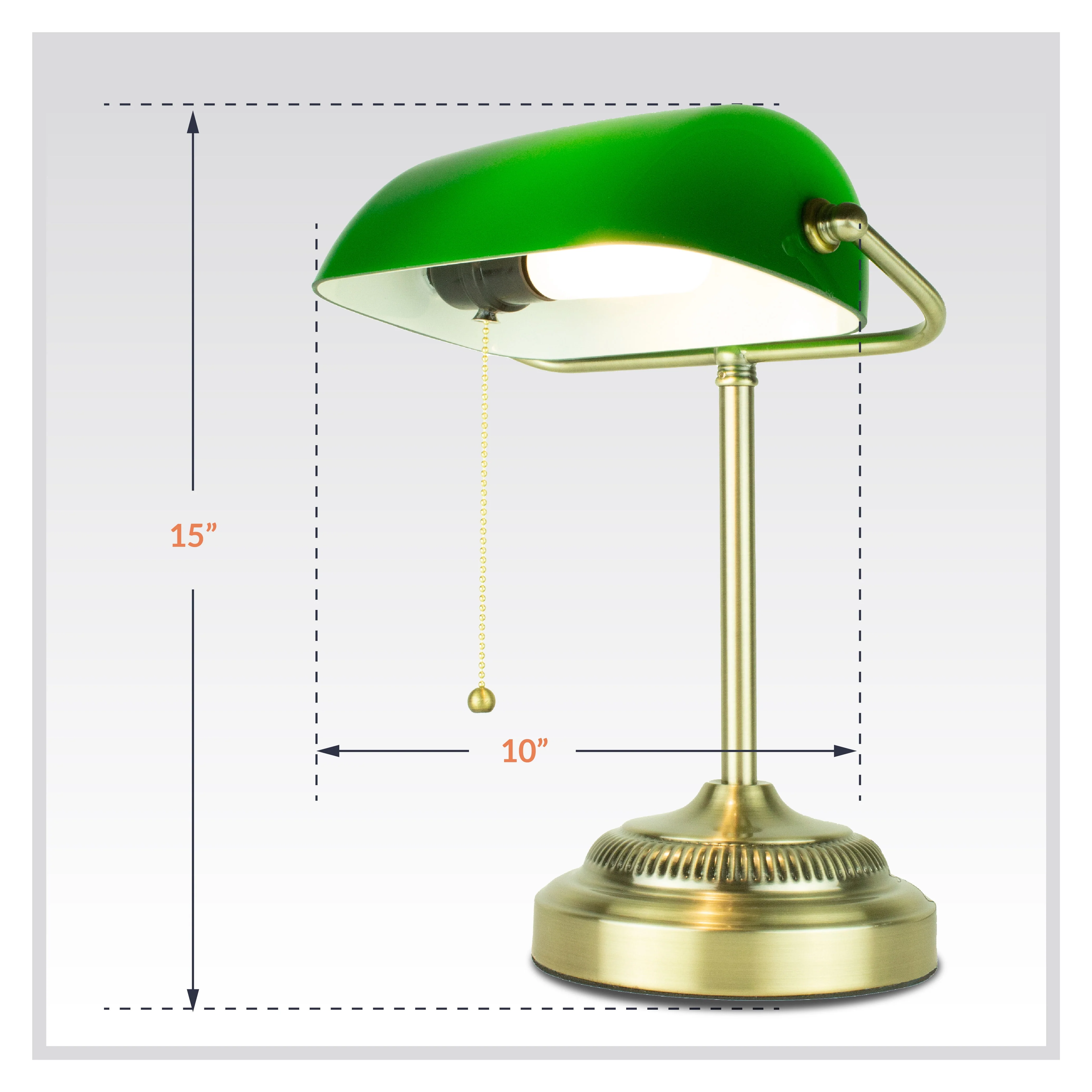 Newhouse Lighting Morgan Antique Green Adjustable Energy-Efficient LED Bankers Desk Lamp
