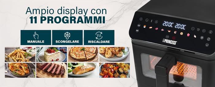 PRINCESS - Friggitrice ad aria DUAL VERTICAL-Nero