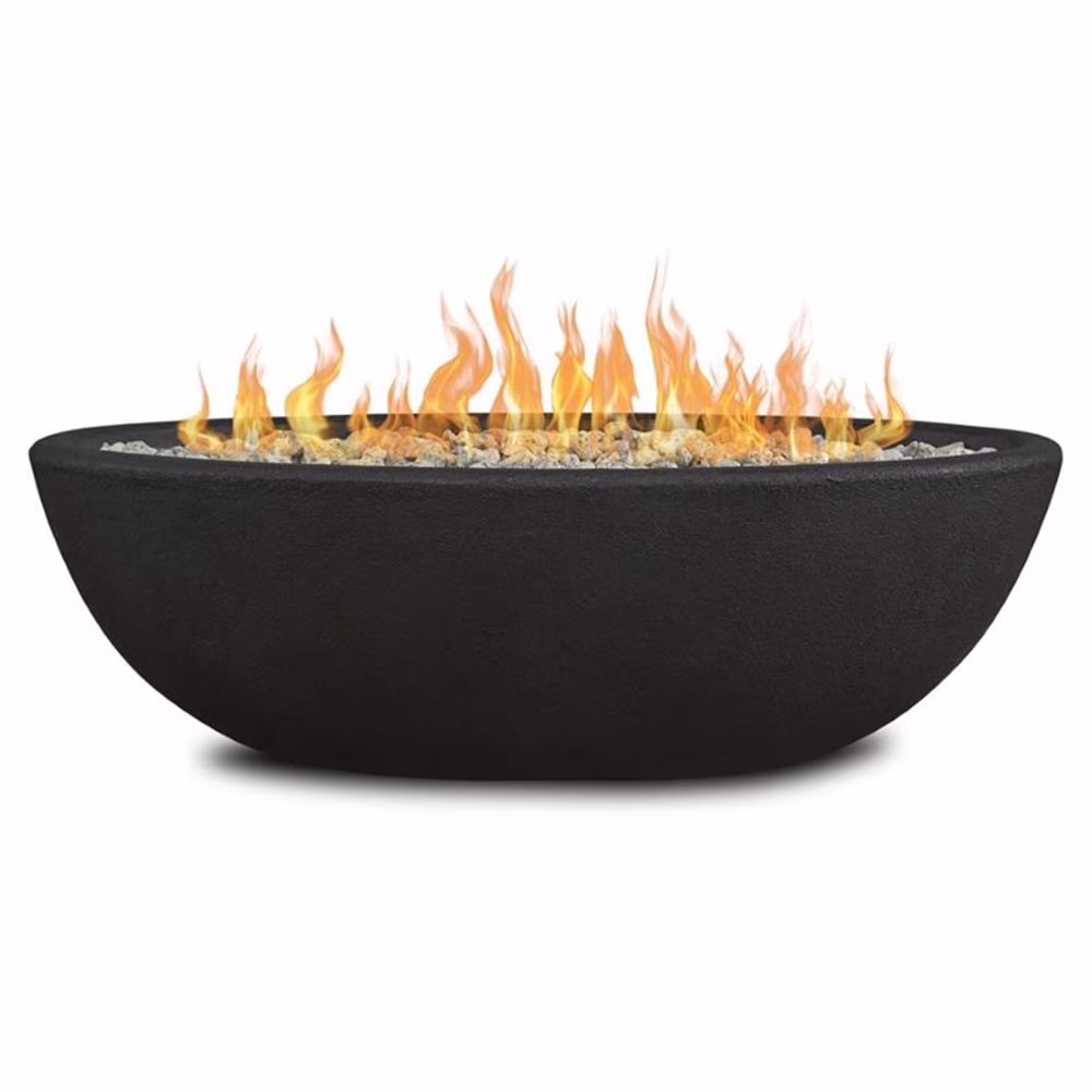 Bowery Hill Contemporary Oval Propane Fire Bowl in Glacier Gray