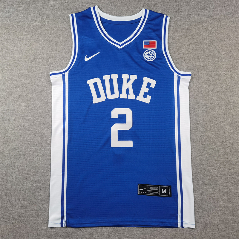 Cooper Flagg Jersey #2 Duke Blue Devils College Basketball Royal- BLUE