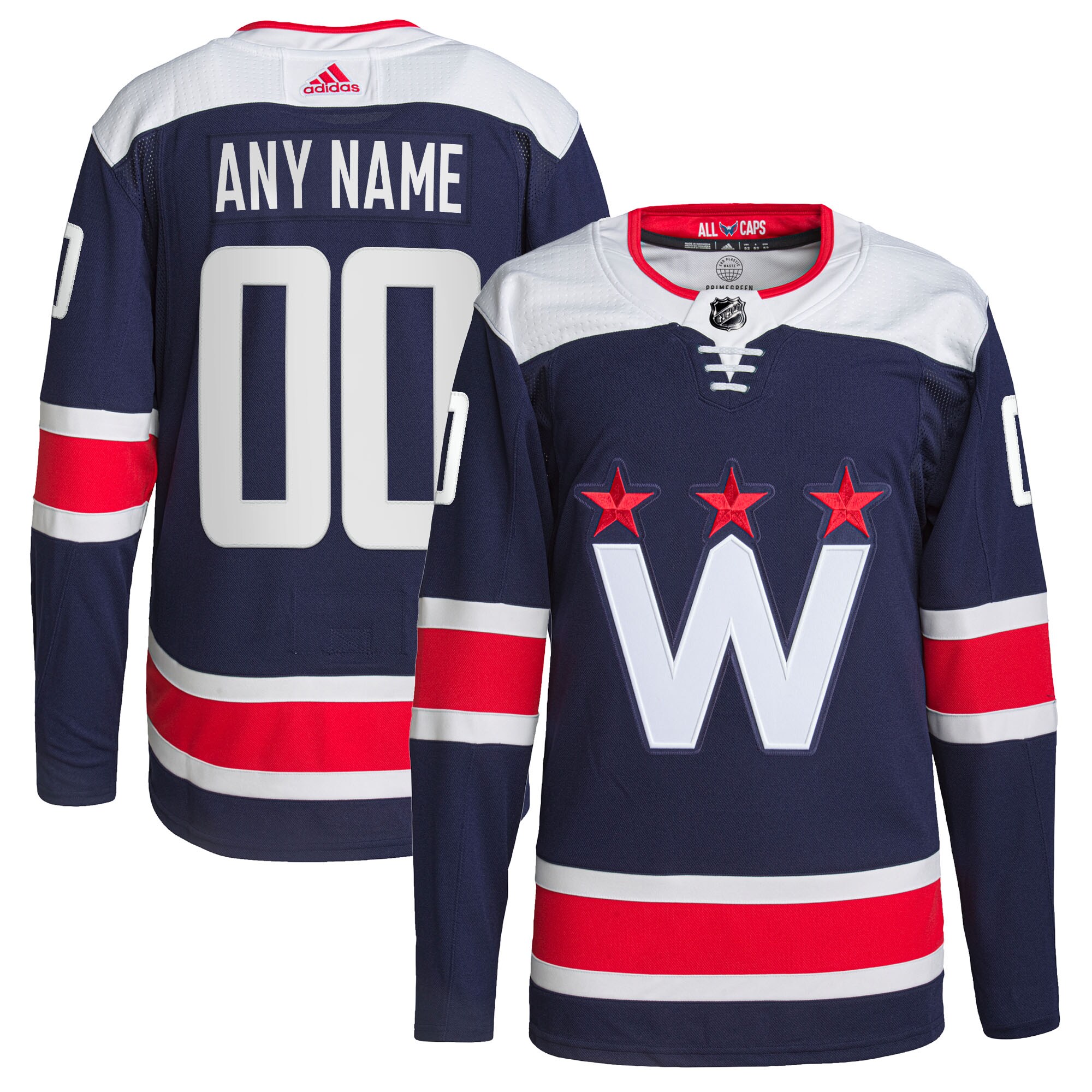 Washington Capitals   Alternate  Primegreen  Custom Jersey – Navy
