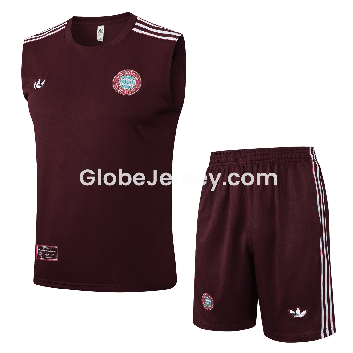 Bayern Munich 25-26 Throwback Trefoil Vest Training Set - Deep Red