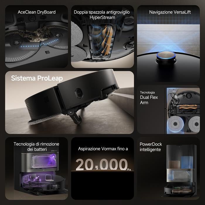 DREAME - Robot X50 ULTRA COMPLETE COMBO VM EXTRA MOPS-Nero / Oro