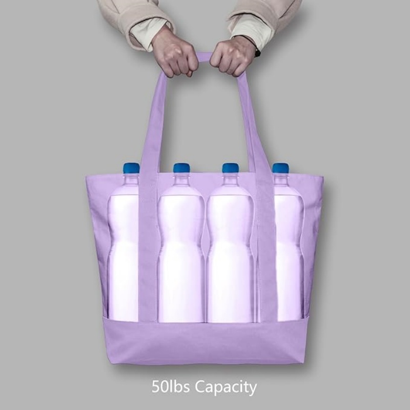 CANVORY 1-Pack Canvas Tote Bag with an External Pocket