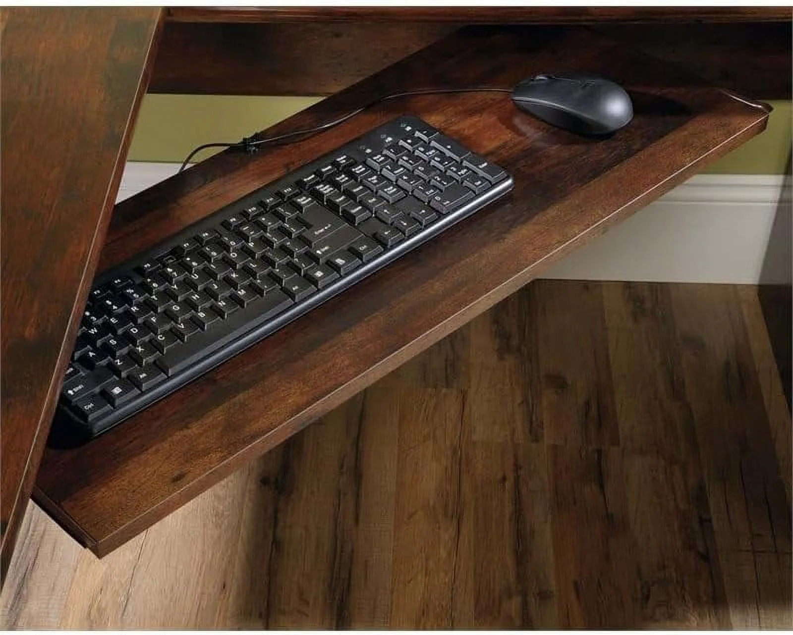 Pemberly Row Corner Computer Desk in Curado Cherry