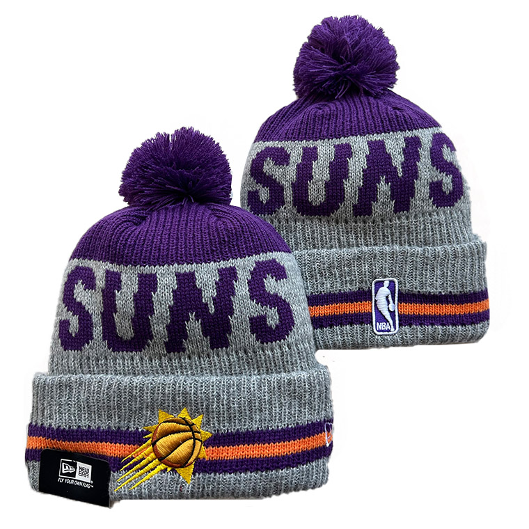 Phoenix Suns Gray  Cuffed Knit Hat with Pom