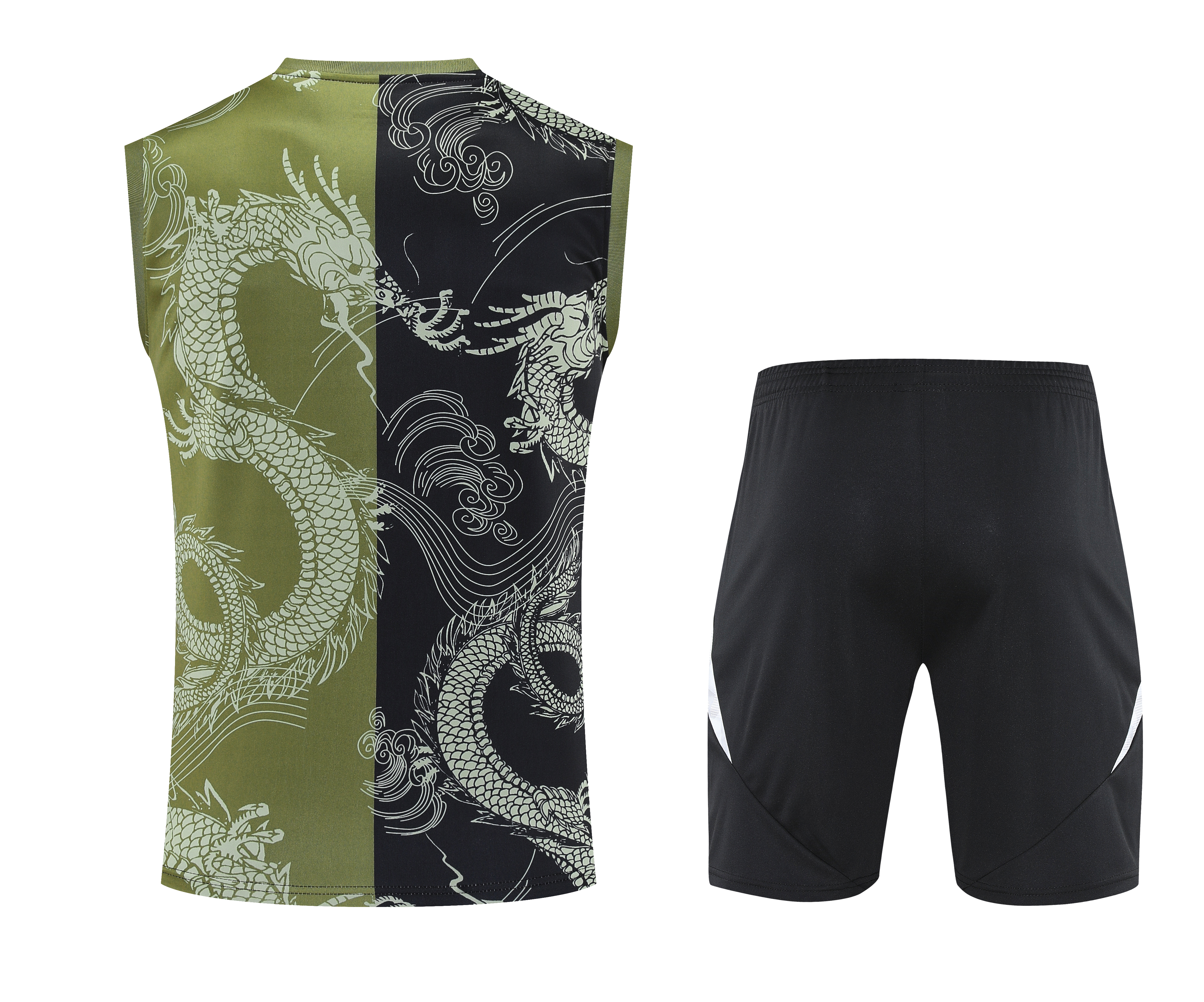 2025-26 Real Madrid vest training suit black green - adult suit