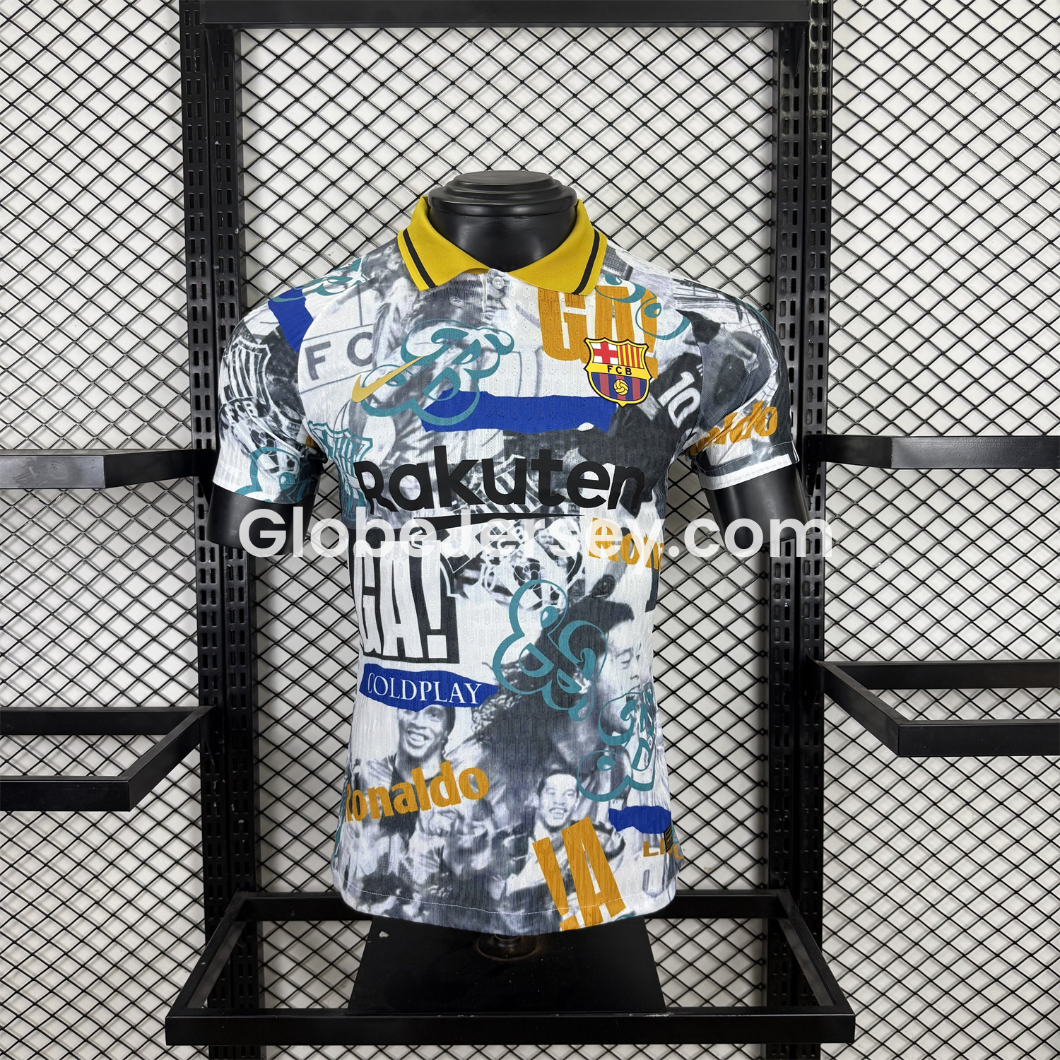 Barcelona 25-26 Ronaldinho Photo Collage Style POLO Colorful Special Jersey - Player Version