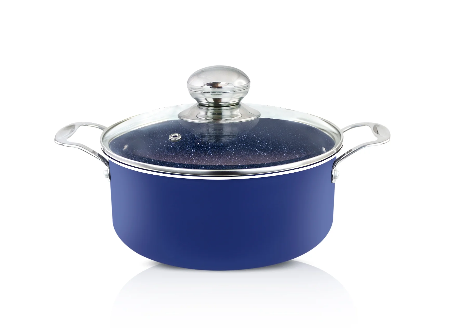 Simple & Co. 11-Piece Ceramic Cookware Set, Blue Sapphire Pans & Pots Induction Safe