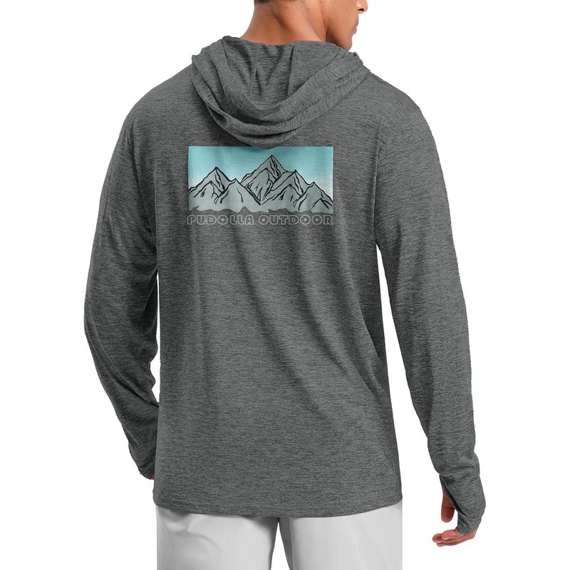 Men's UPF 50+ Sun Protection Hoodie Lightweight Long Sleeve