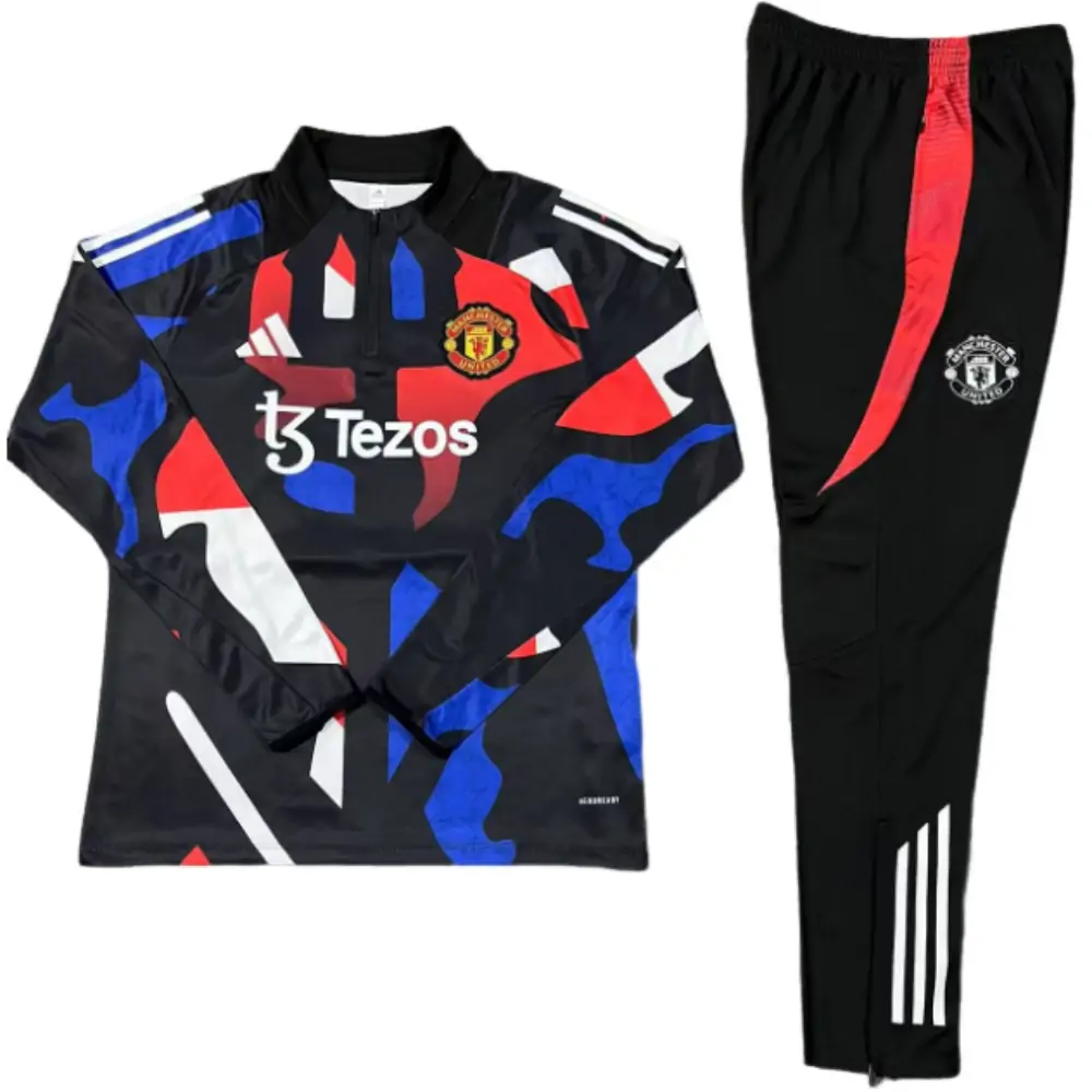 2024-25 New Season Manchester United Black [Camouflage] Children's Training Suit