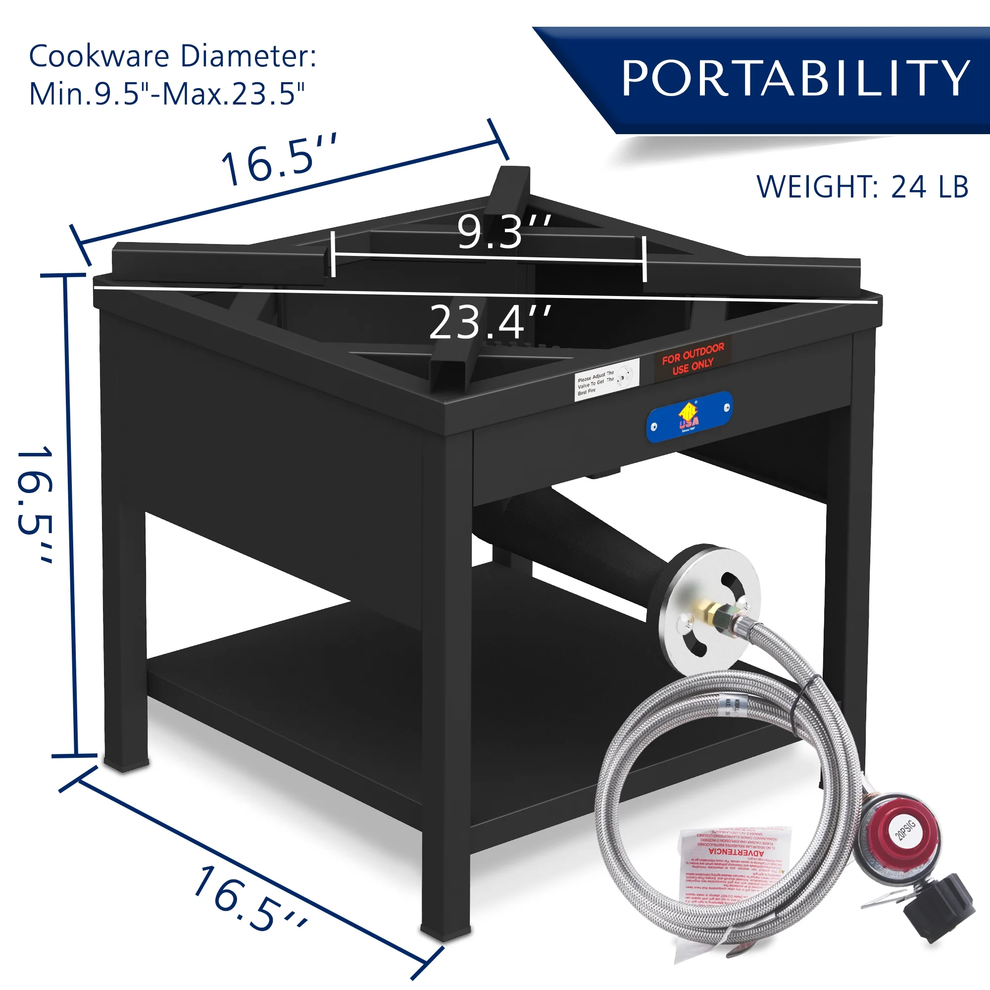 69QT Mexican Cazo Para Carnitas Set, 200,000BTU Propane Burner, Stainless Steel 25