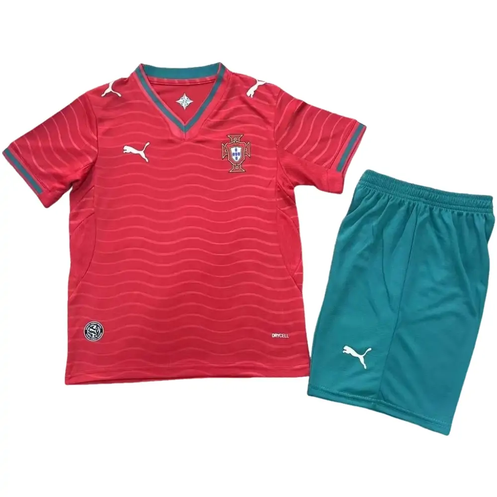 2026 World Cup Portugal Home Short Sleeve Jersey - Children's Suit