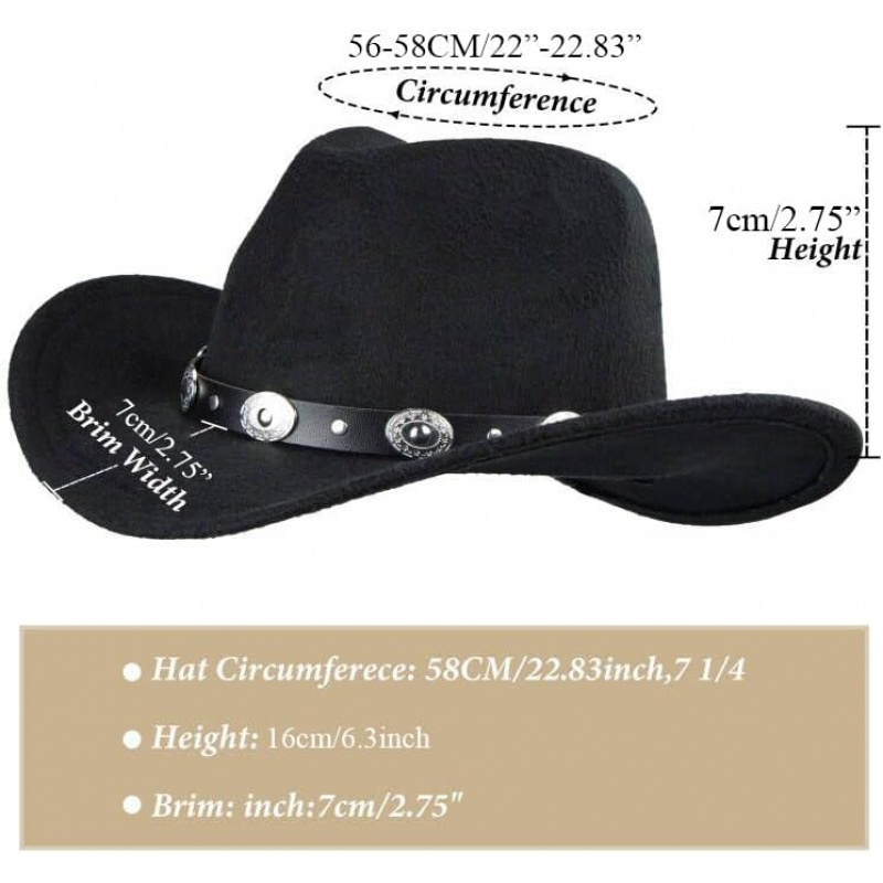 Women's Western Cowboy Hats Studded Pinched