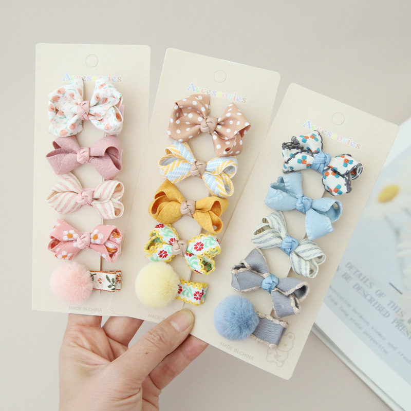 Bow hair accessories headwear 5pcs set