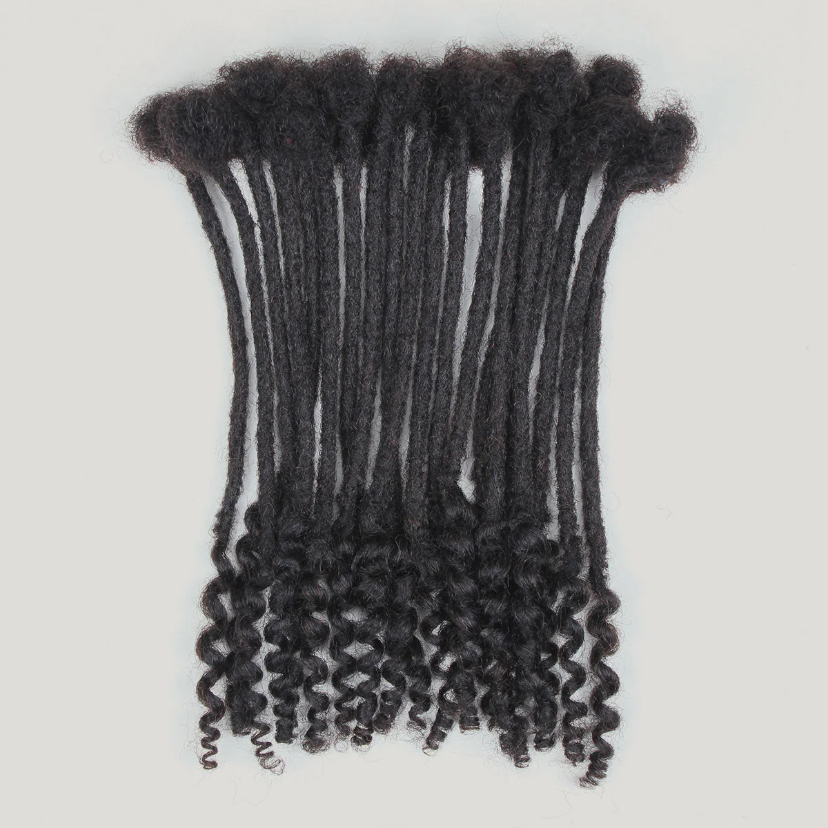 Sangtok 8 inch 40 Strands Loc Extensions Human Hair Curly Ends, 0.4cm Width Human Hair Loc Extensions 8-12 Inch