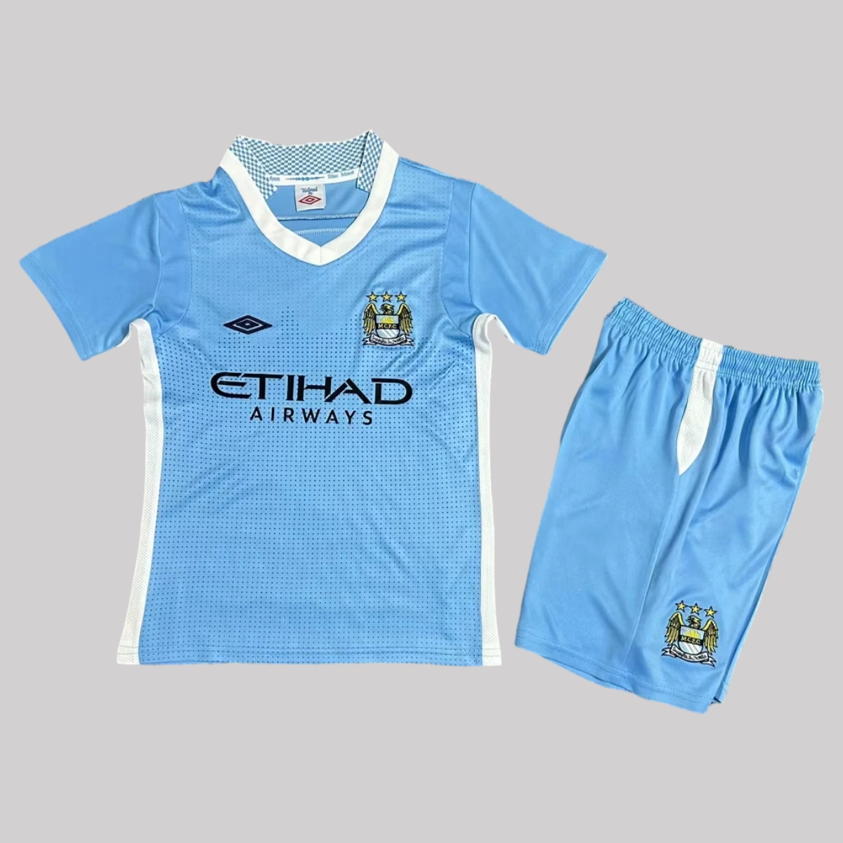 Retro Manchester City 2011-12 Home Kids Kit