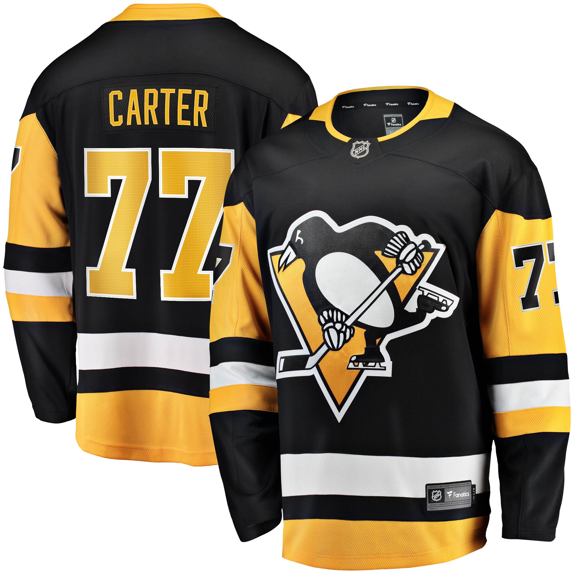 Jeff Carter Pittsburgh Penguins Fanatics Home Breakaway Replica Jersey – Black