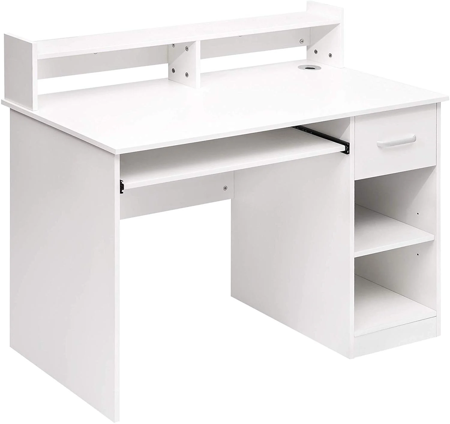 Ktaxon Computer Desk Home Office Workstation Laptop Table Drawer Shelf Furniture White